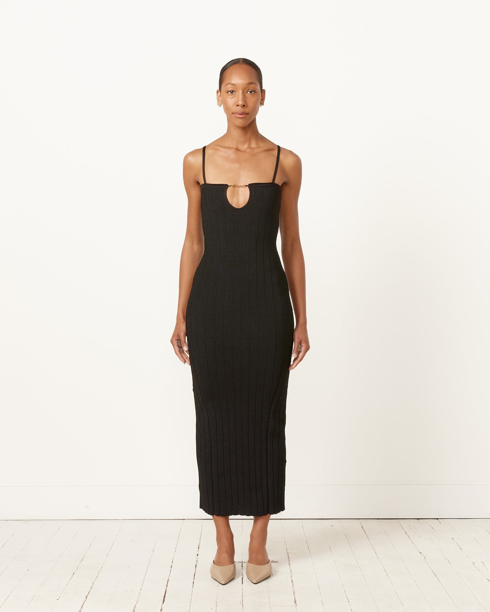 Jacquemus La Robe Sierra Bretelles Dress Black - Black / 36 (256743)