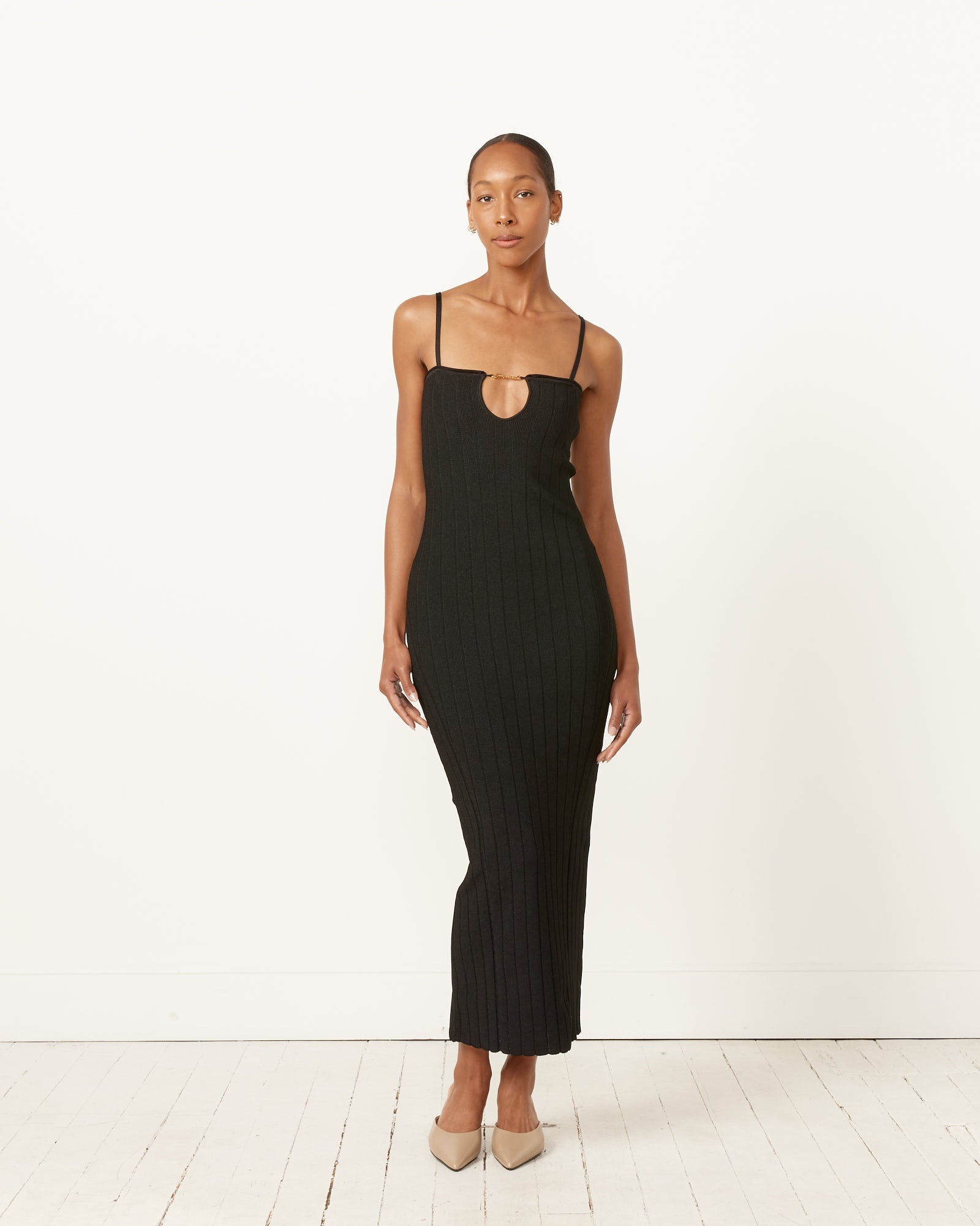 Jacquemus La Robe Sierra Bretelles Dress Black - Black / 36 (256743)