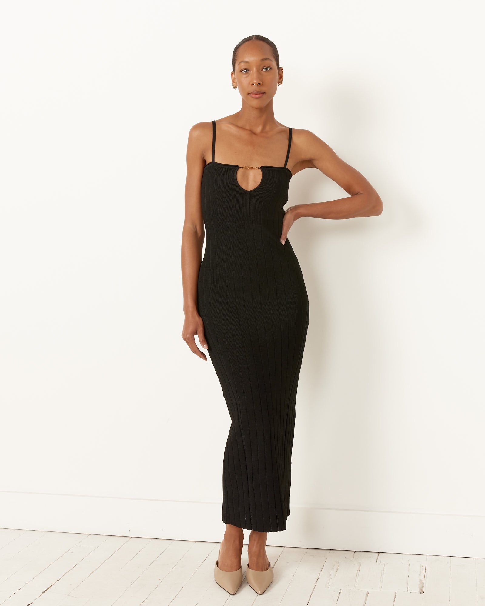 Jacquemus La Robe Sierra Bretelles Dress Black - Black / 36 (256743)