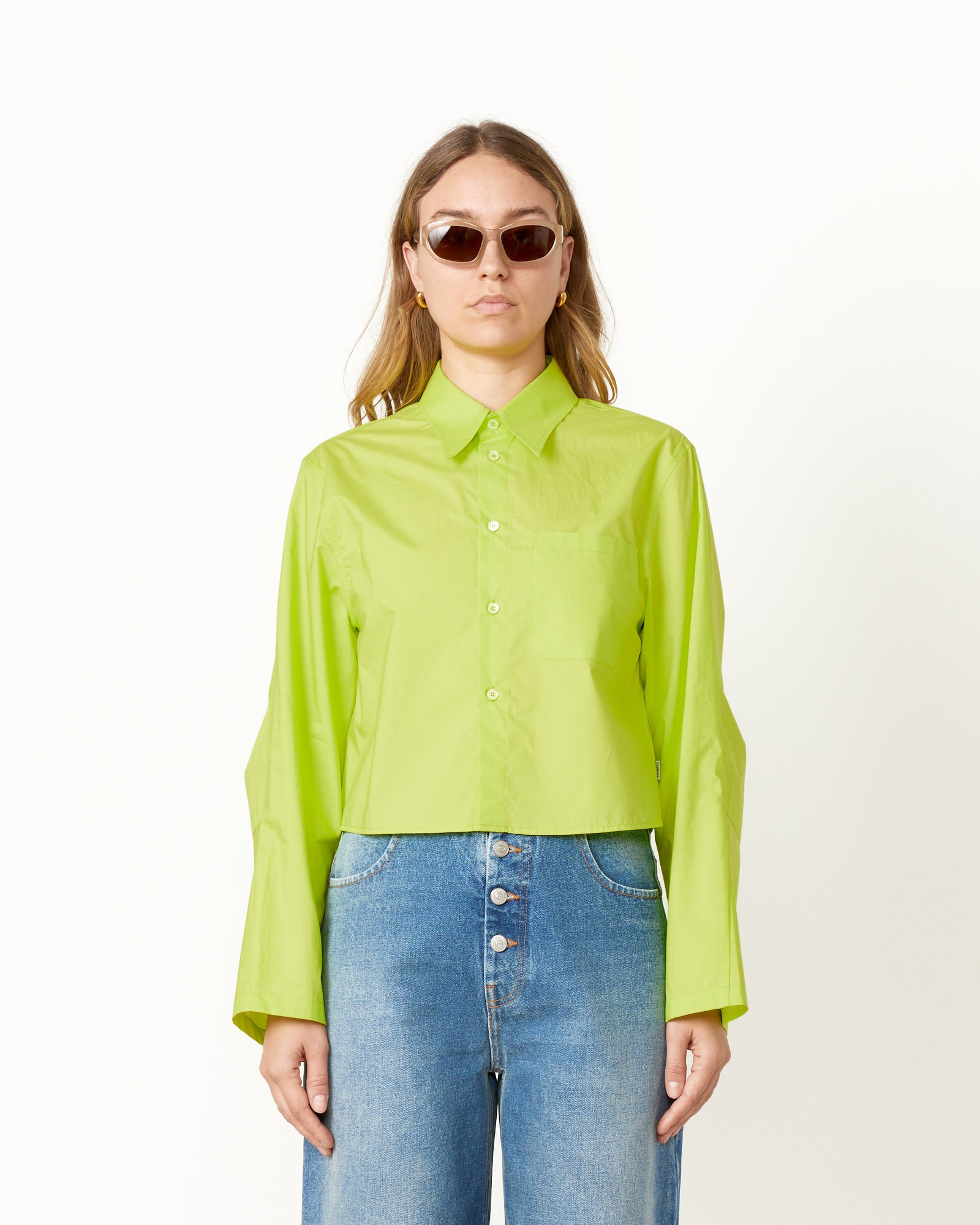 MM6 S52DT0029 L/S Shirt - Neon Yellow / 40 (256797)