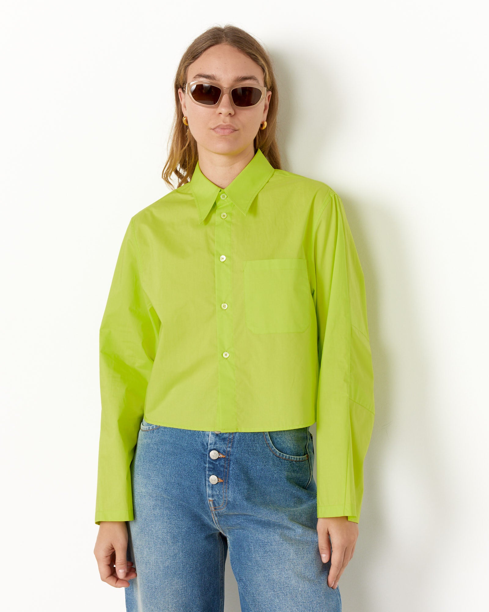 MM6 S52DT0029 L/S Shirt - Neon Yellow / 40 (256797)