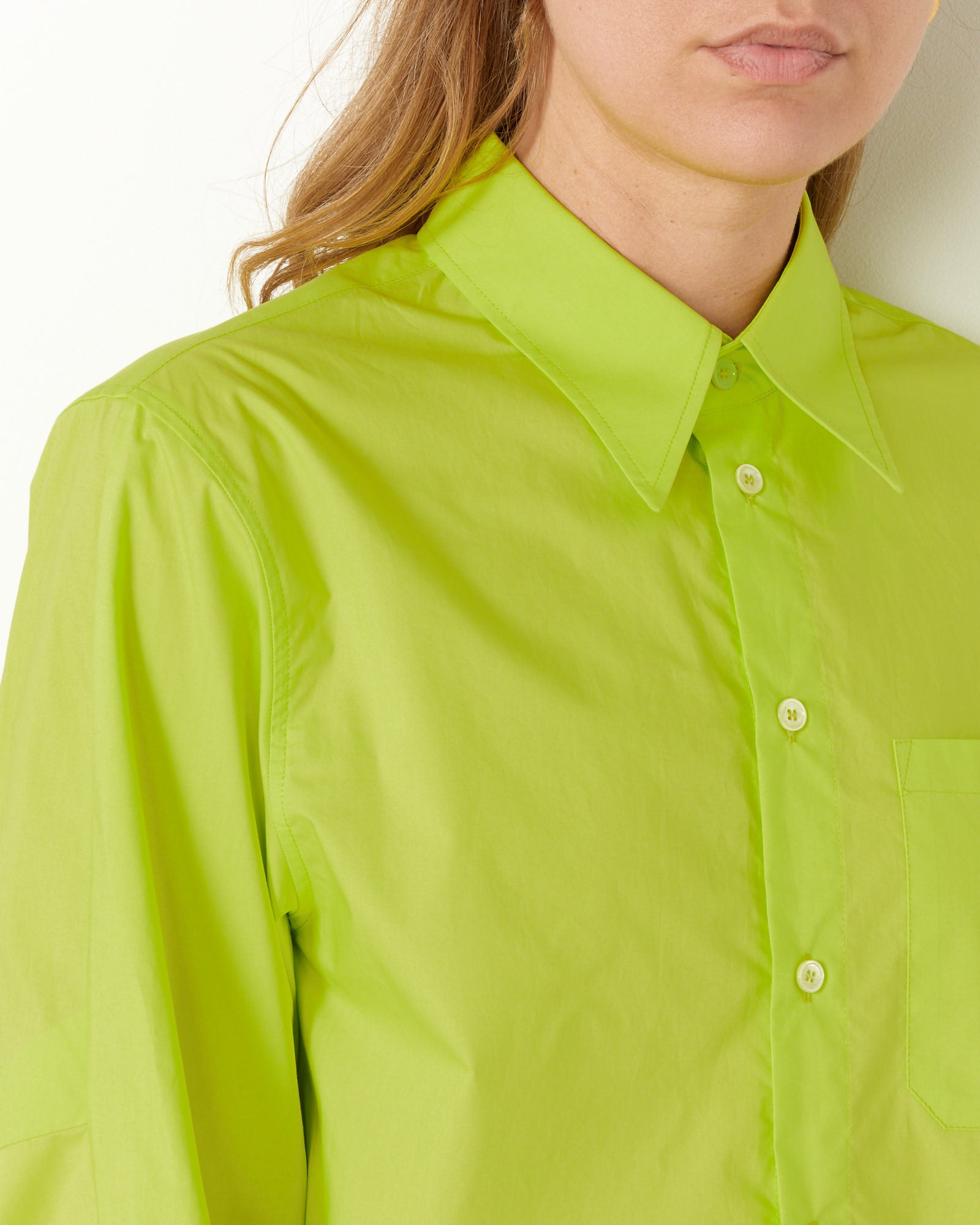 MM6 S52DT0029 L/S Shirt - Neon Yellow / 40 (256797)