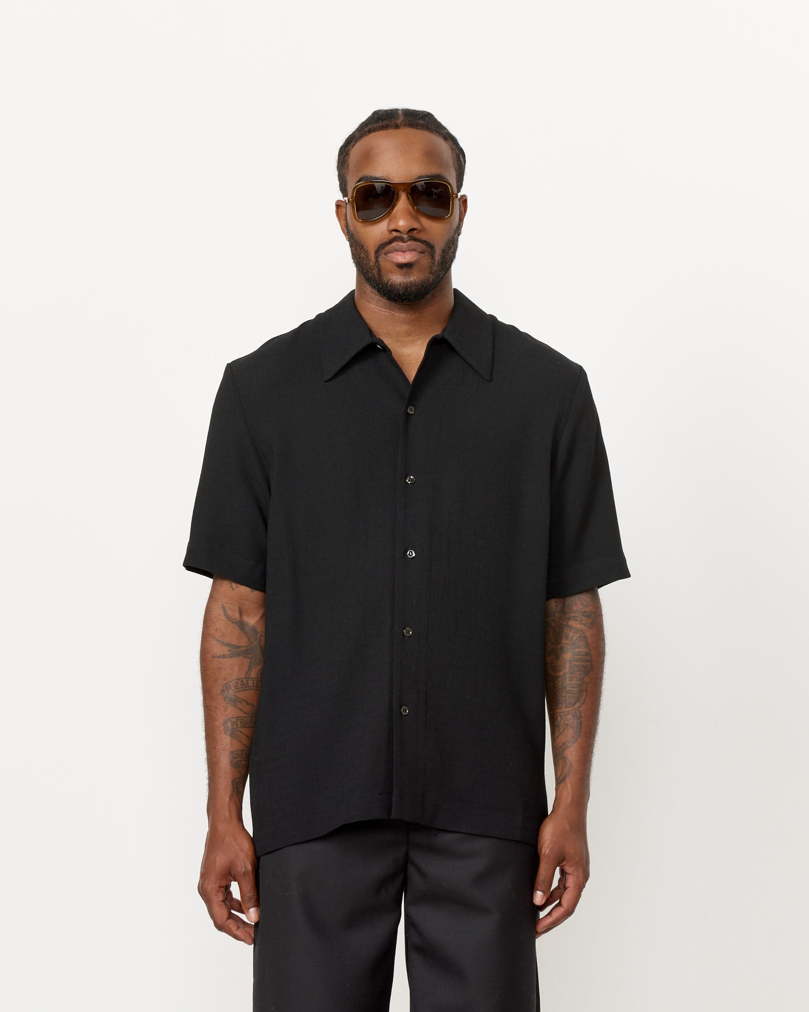 Séfr Suneham shirt Black Crepe - Black Crepe / L (256900)