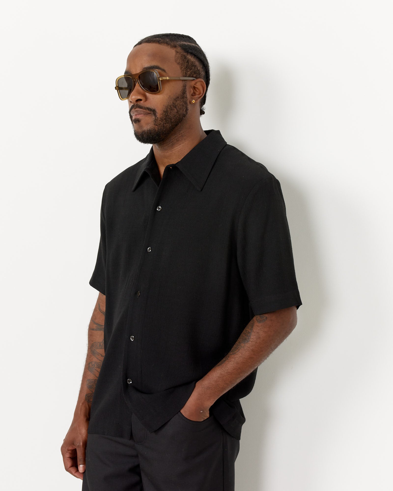 Séfr Suneham shirt Black Crepe - Black Crepe / L (256900)