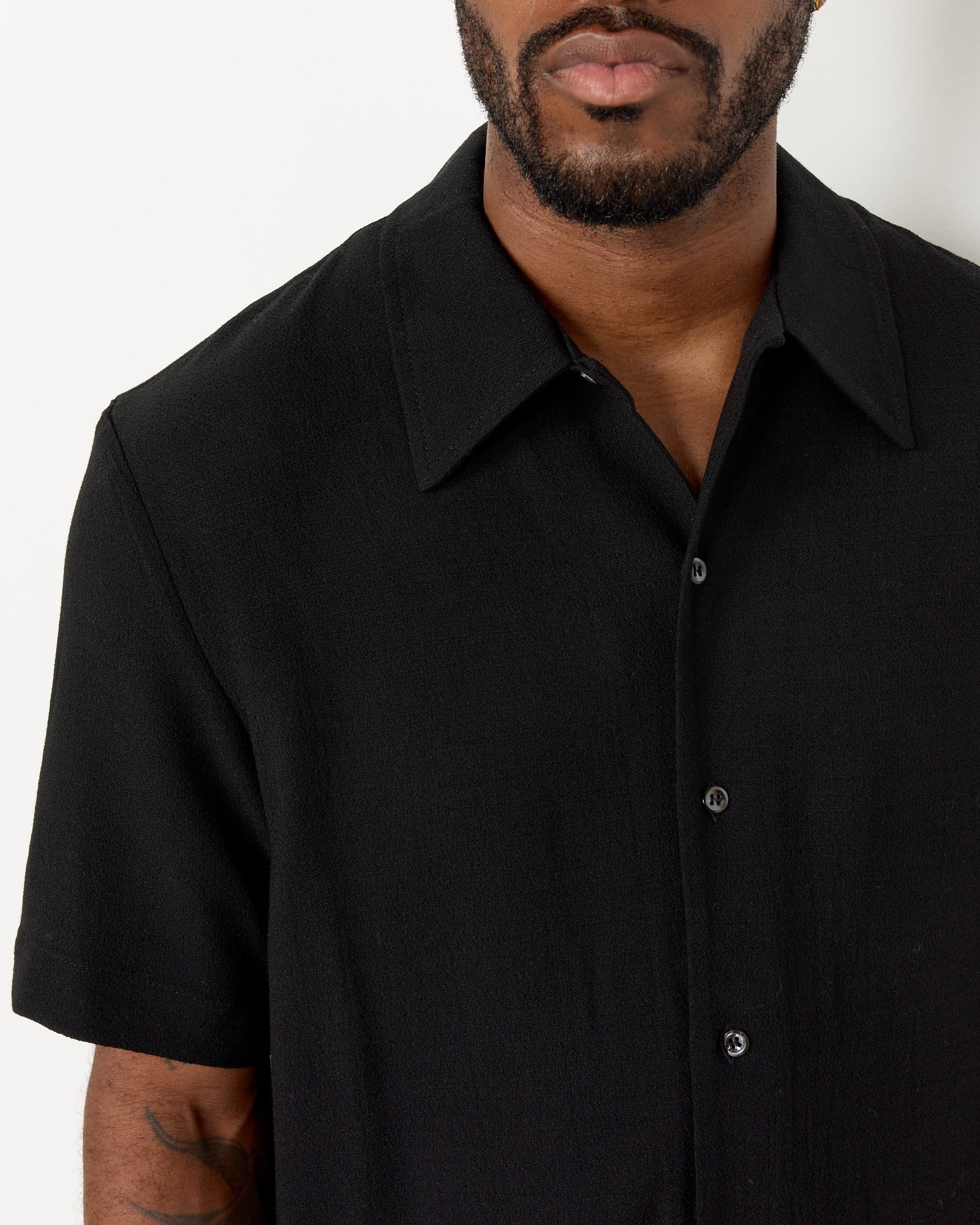 Séfr Suneham shirt Black Crepe - Black Crepe / L (256900)