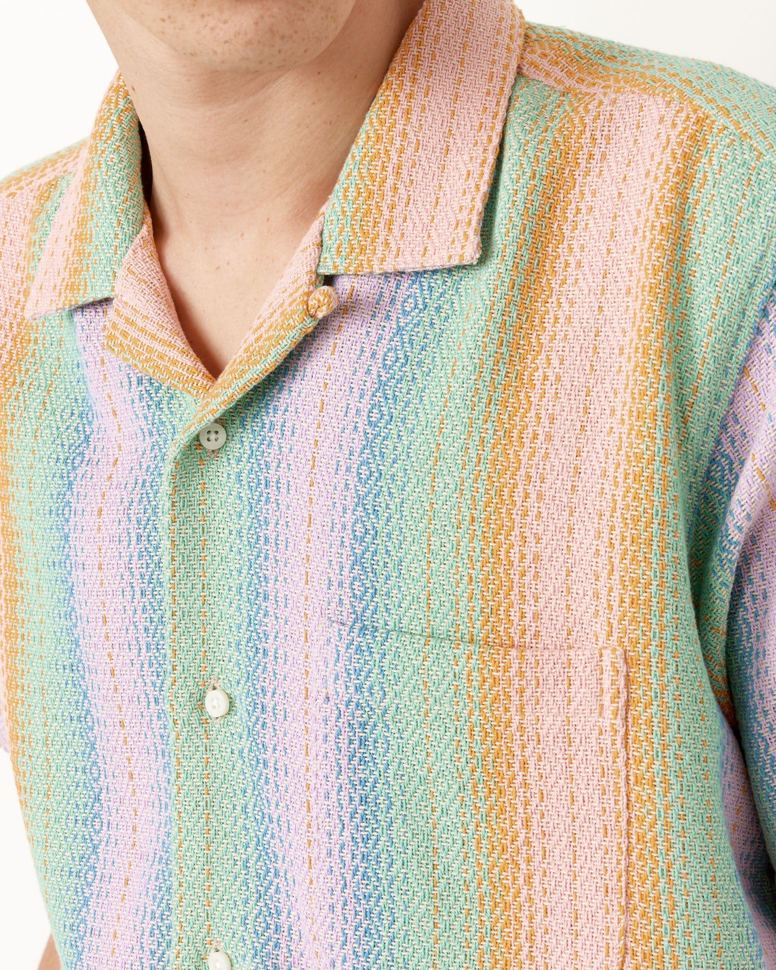 Gitman Brothers S/S Camp Shirt Pastel Baja Blanket - Pastel Baja Blanket / L (256924)