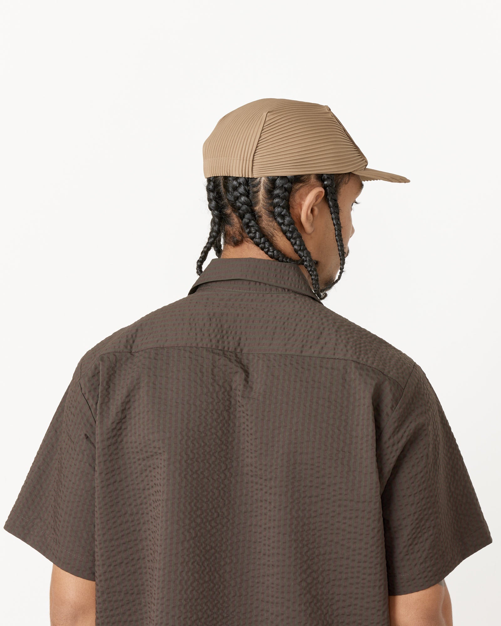 Issey Miyake Homme Plisse A405 Pleats Cap Light Mocha Brown - Light Mocha Brown / OS (256975)