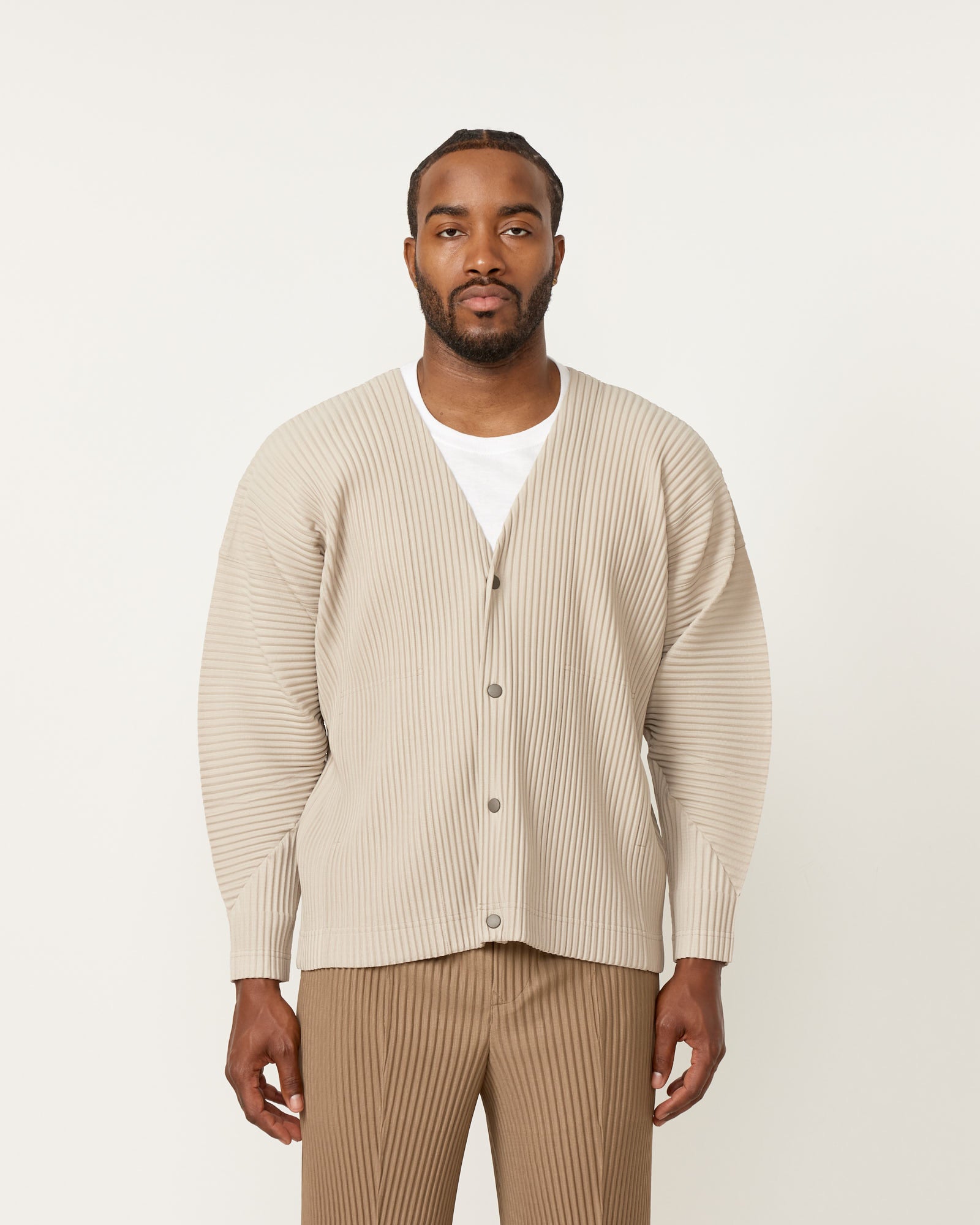 Issey Miyake Homme Plisse MC March Cardigan Linen Beige - Linen Beige / 2 (257008)