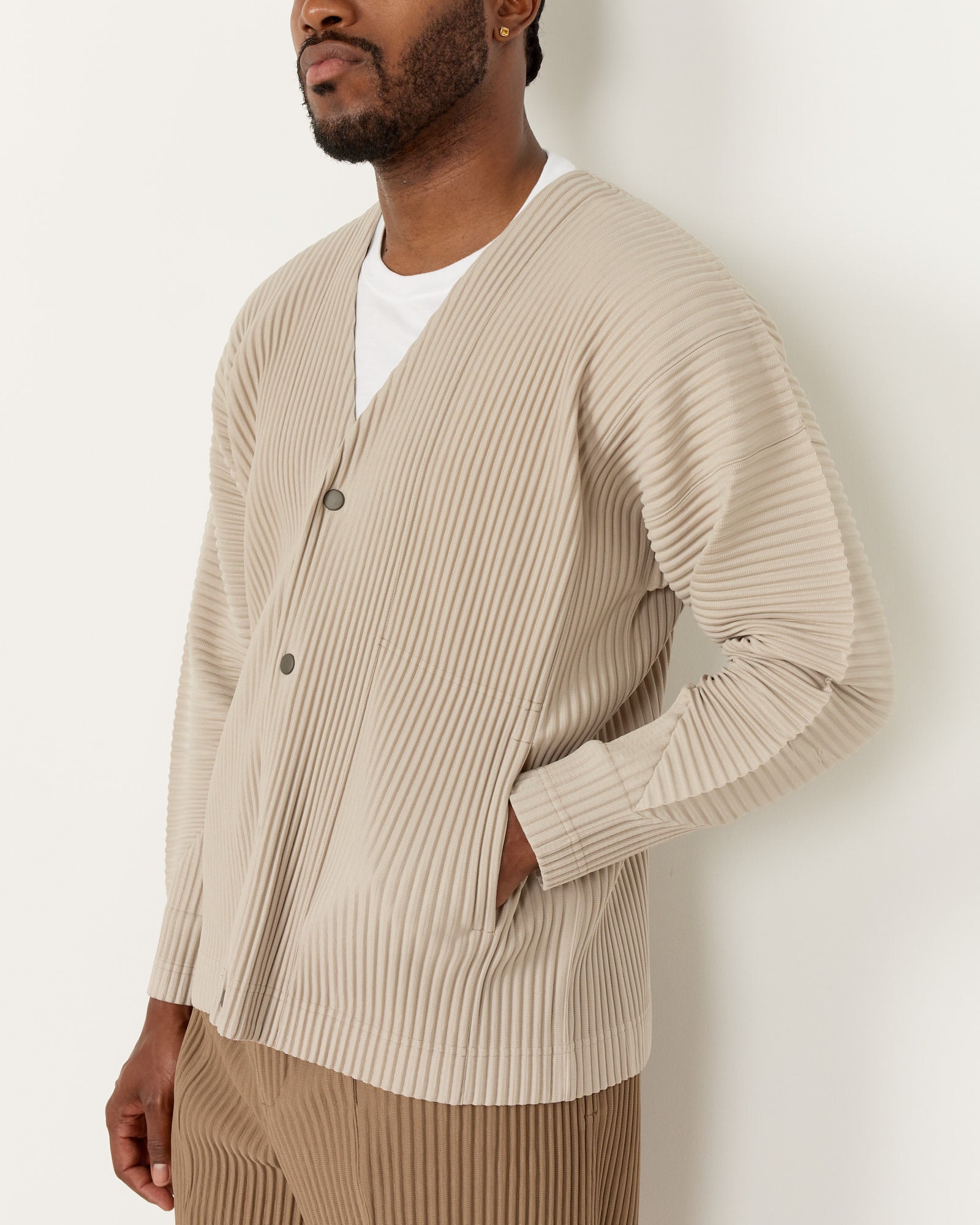 Issey Miyake Homme Plisse MC March Cardigan Linen Beige - Linen Beige / 2 (257008)