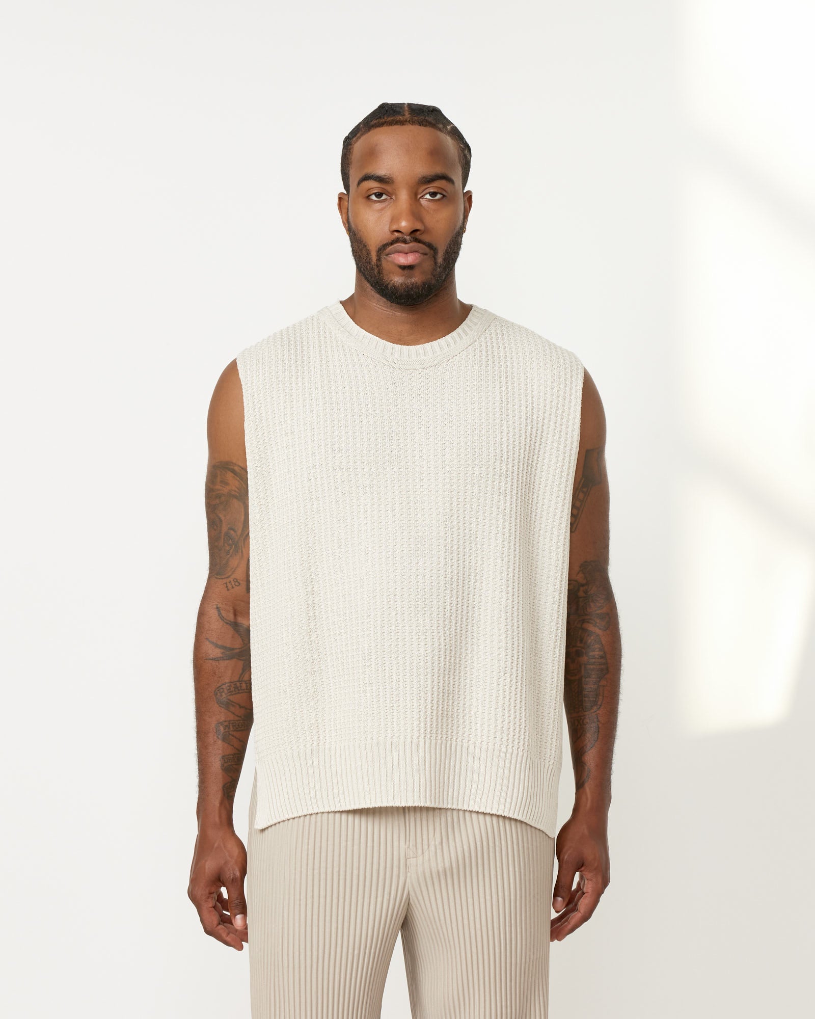 Issey Miyake Homme Plisse Common Knit Vest White - White / 1 (257011)