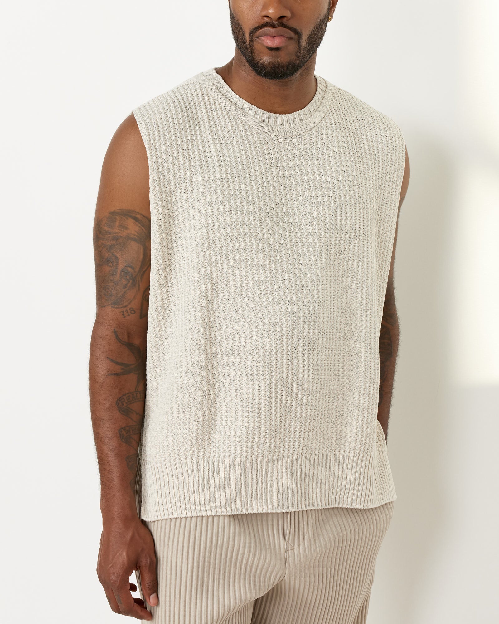 Issey Miyake Homme Plisse Common Knit Vest White - White / 1 (257011)