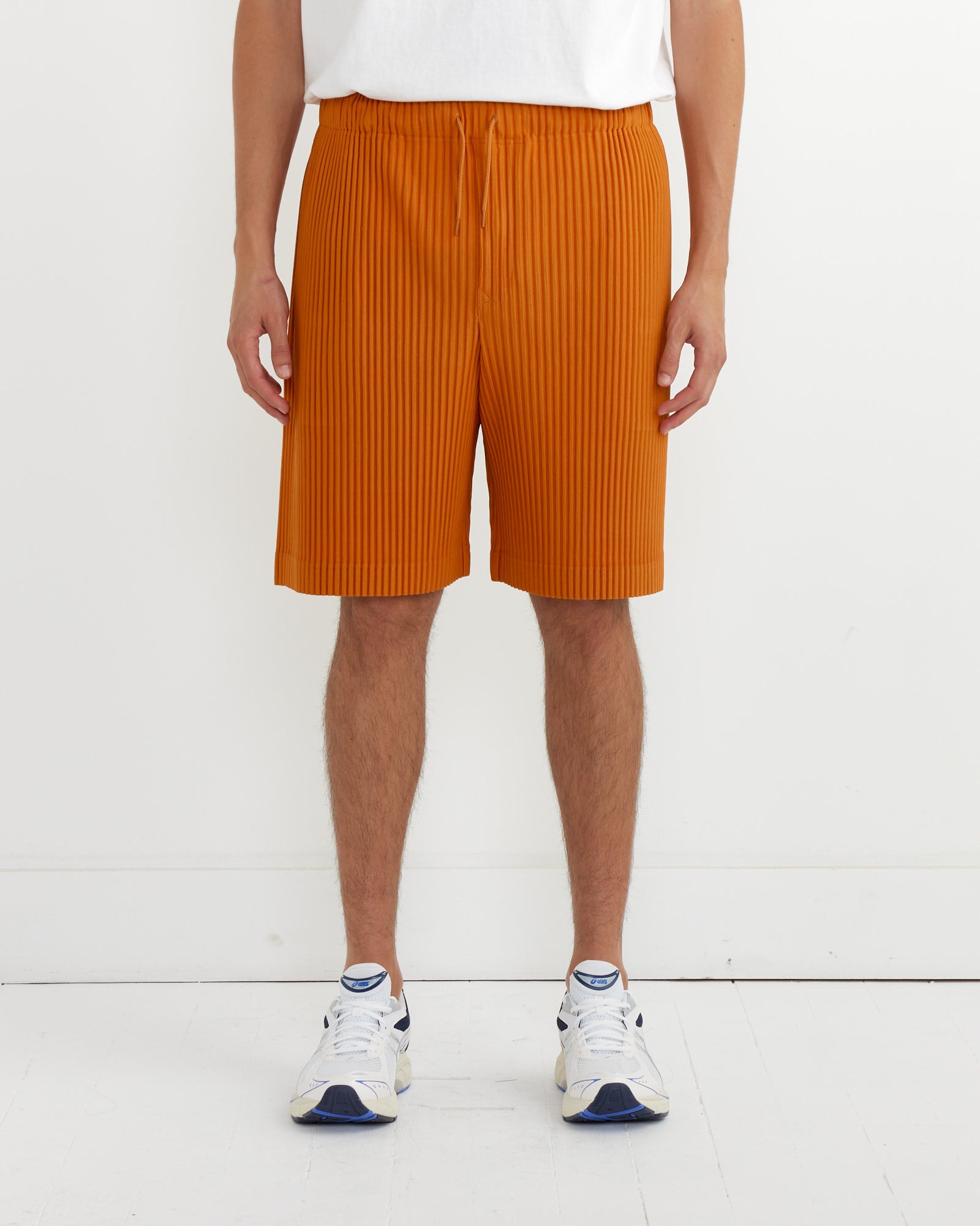 Issey Miyake Homme Plisse Colorful Pleats Shorts Flame Orange - Flame Orange / 3 (257016)