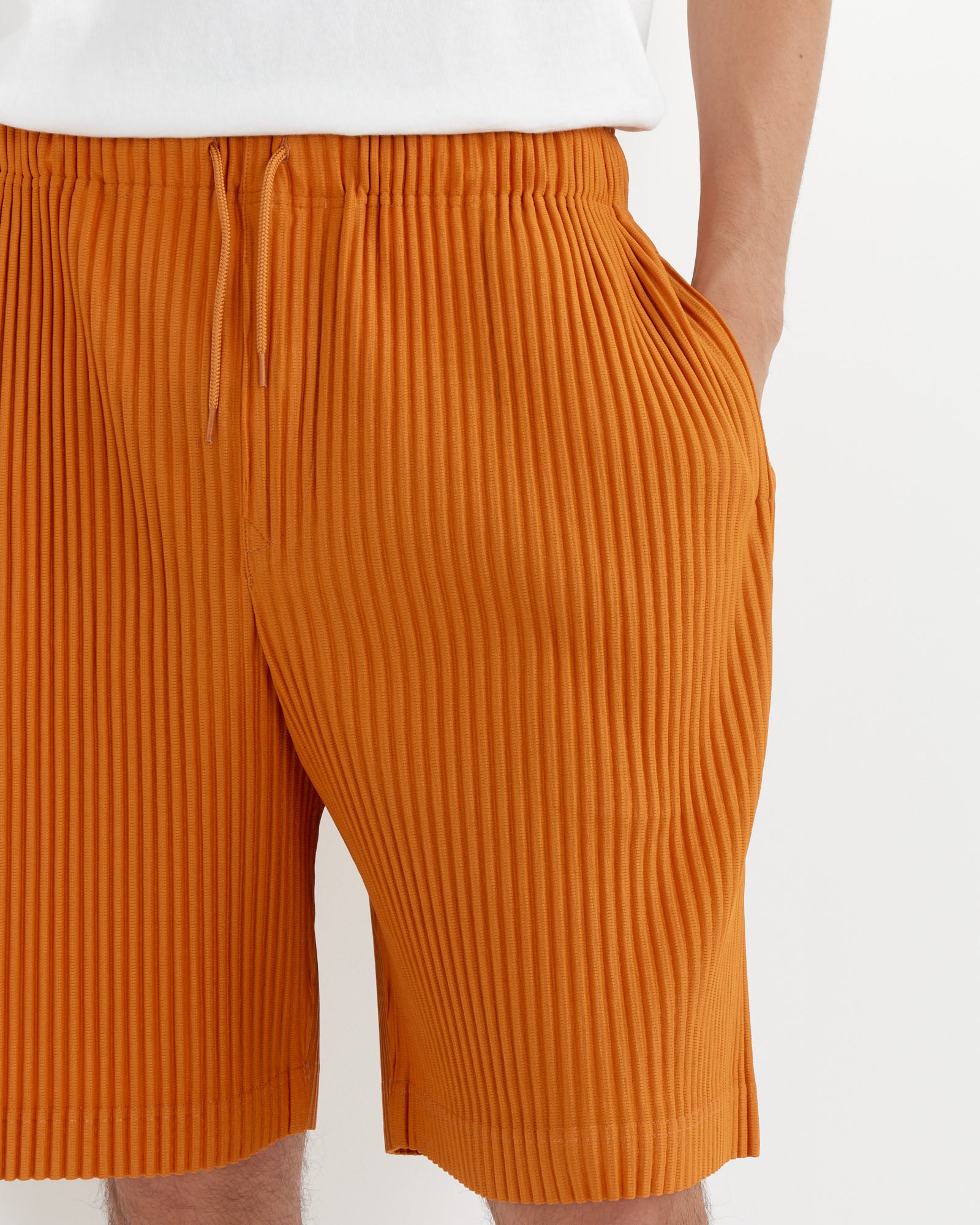 Issey Miyake Homme Plisse Colorful Pleats Shorts Flame Orange - Flame Orange / 3 (257016)