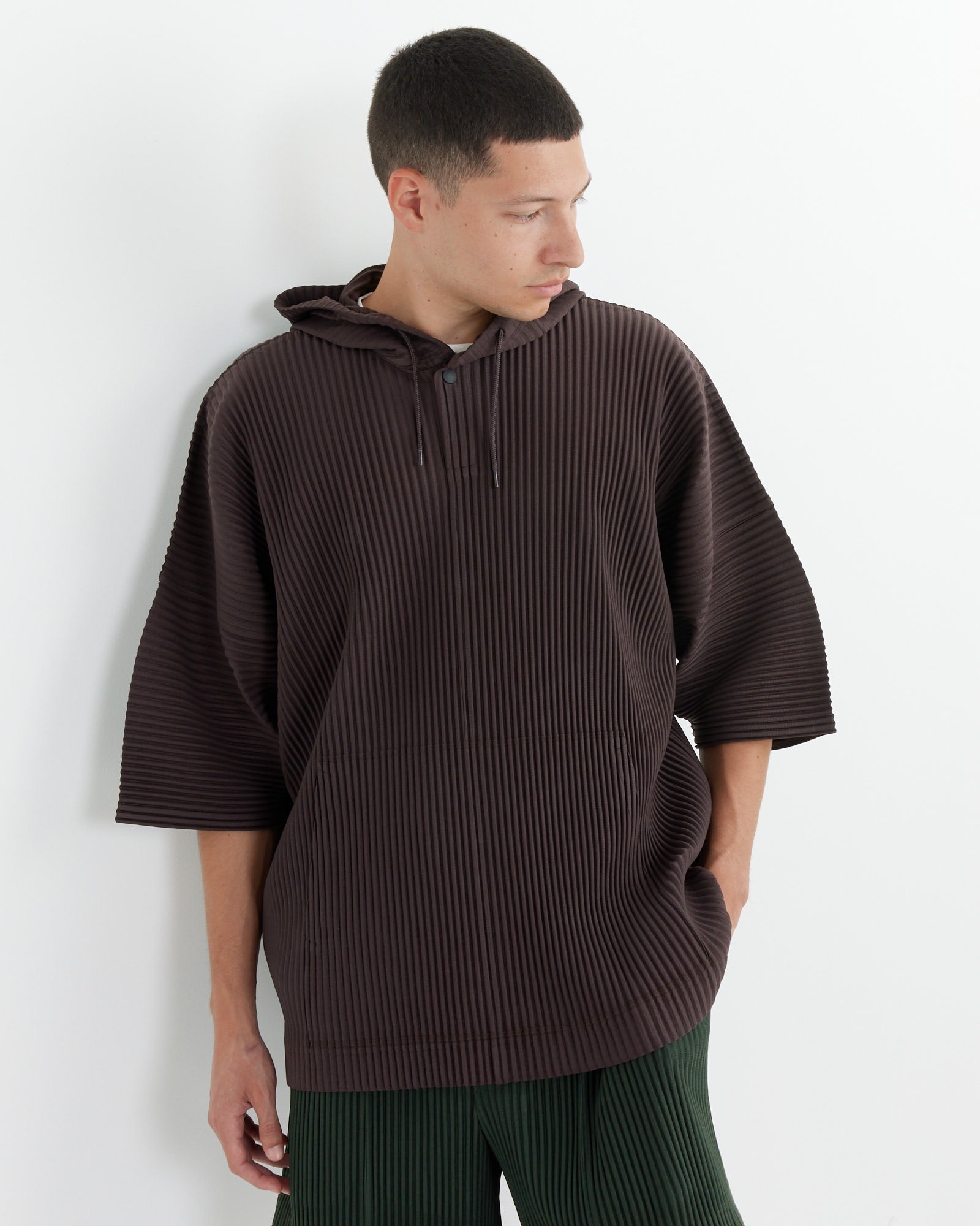 Issey Miyake Homme Plisse MC June Hoodie Dark Brown - Dark Brown / 4 (257020)