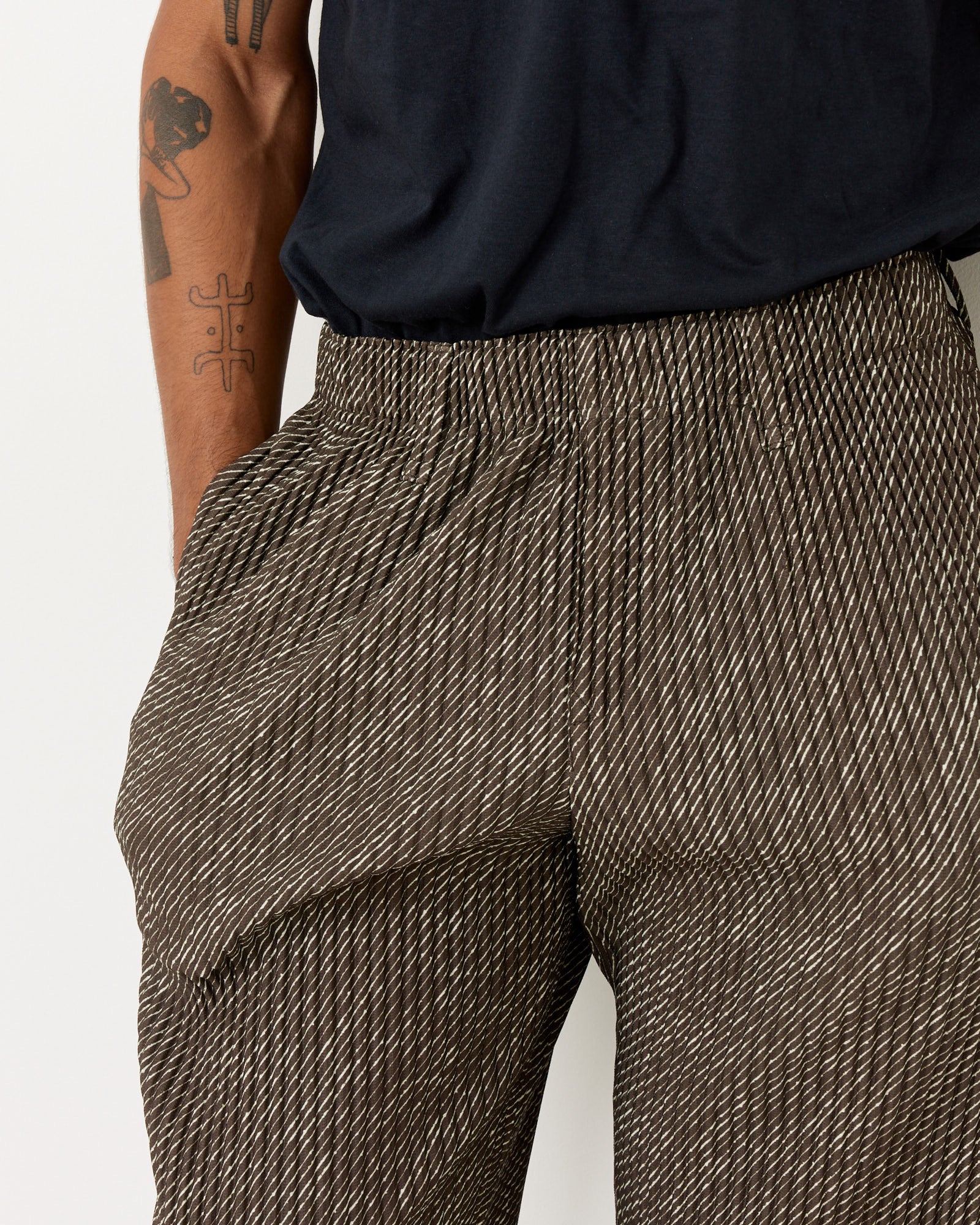 Issey Miyake Homme Plisse Diagonals Trousers Brown - Brown / 3 (257031)