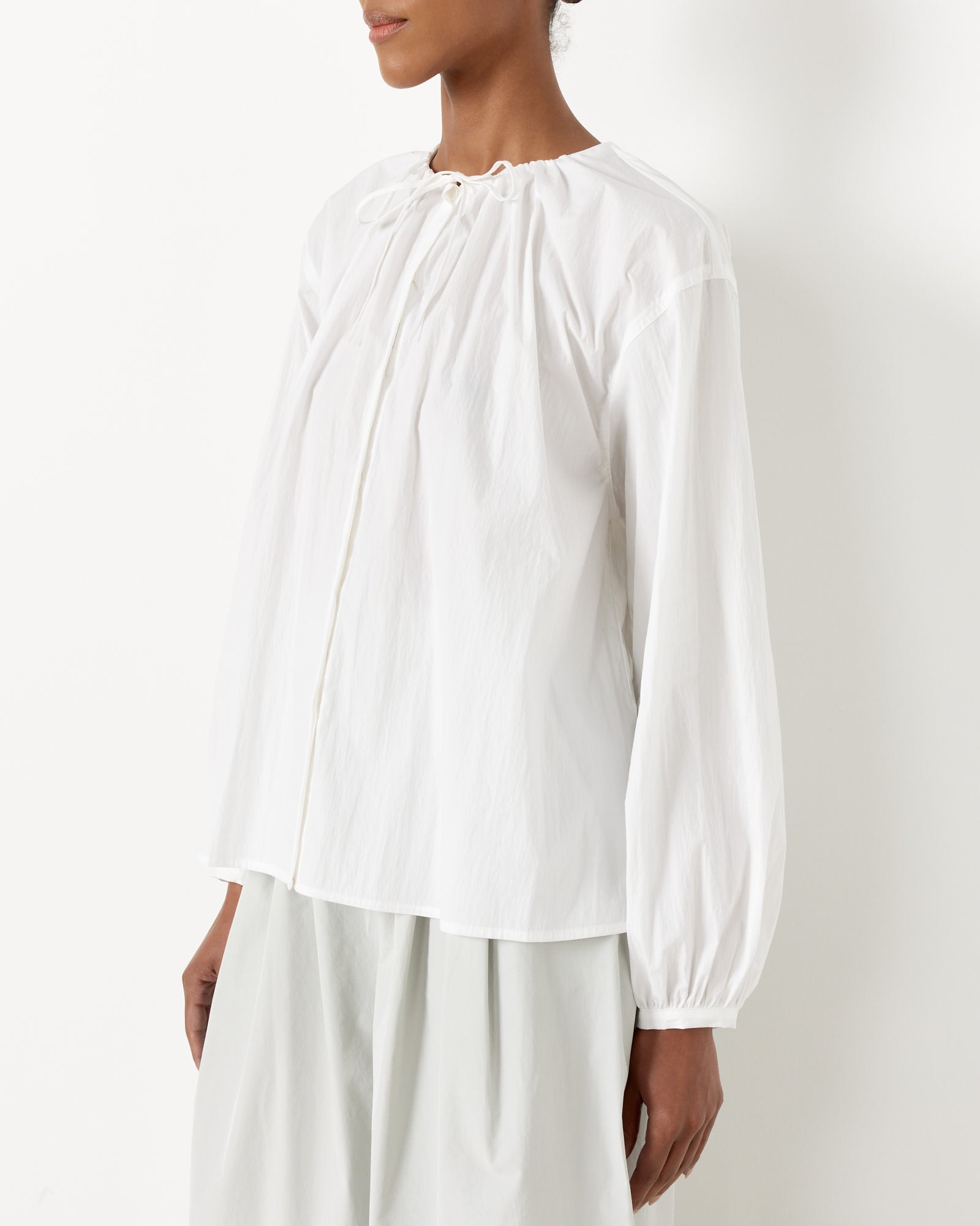 Amomento Drawstring Shirring Shirts White - White / 0 (257051)