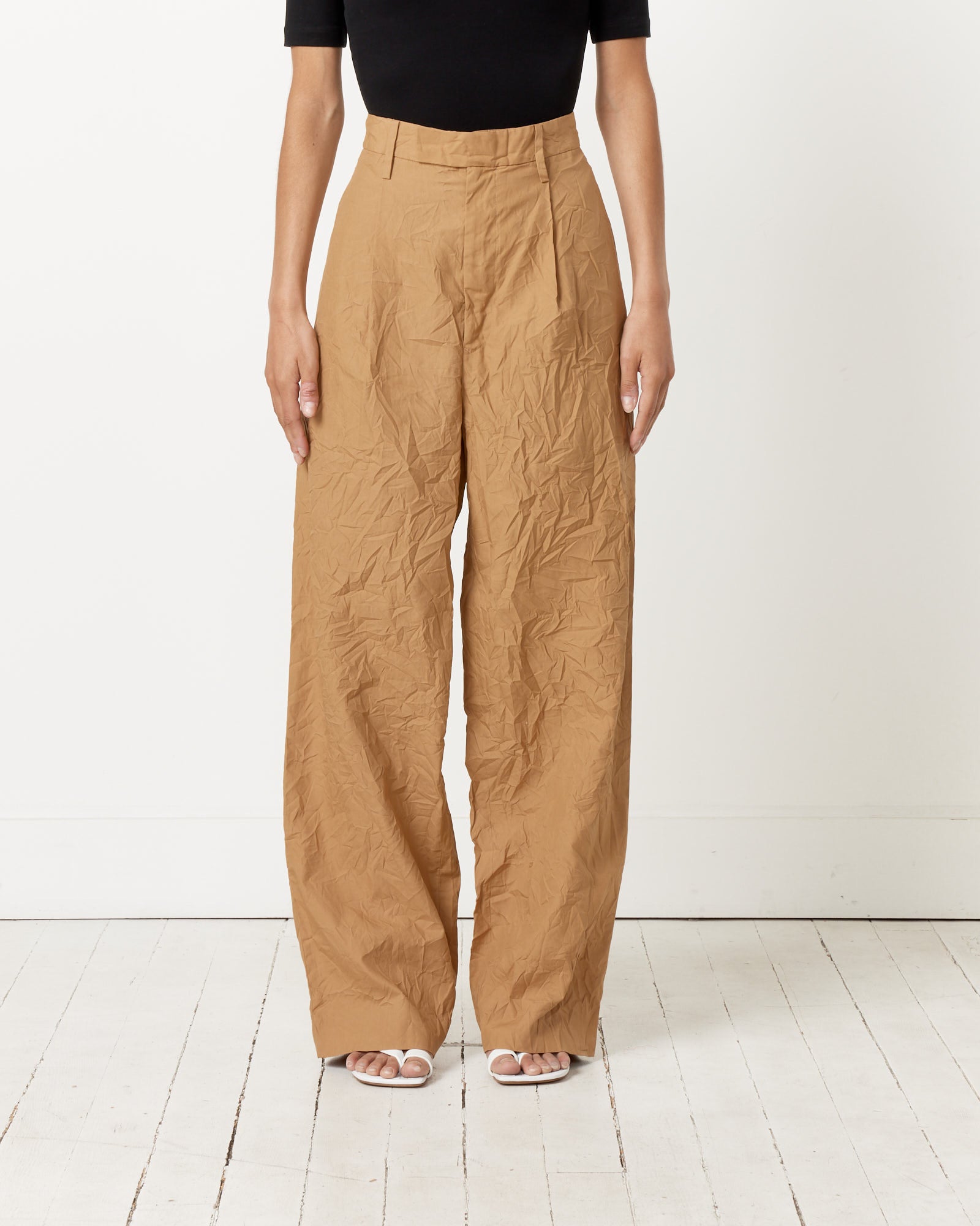 Auralee Wrinkled Twill Pant Brown - Brown / 1 (257098)