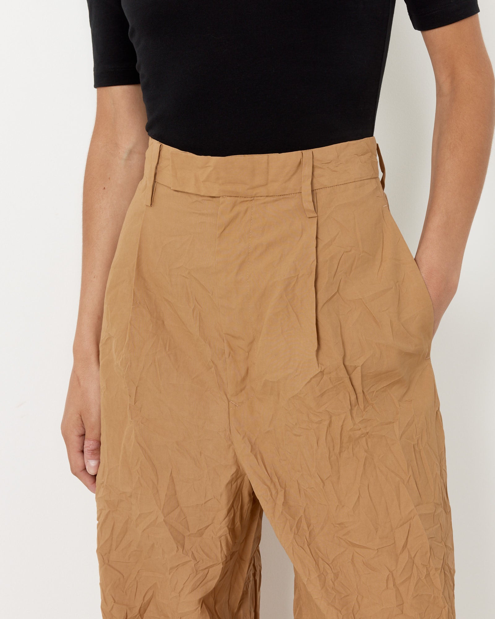 Auralee Wrinkled Twill Pant Brown - Brown / 1 (257098)