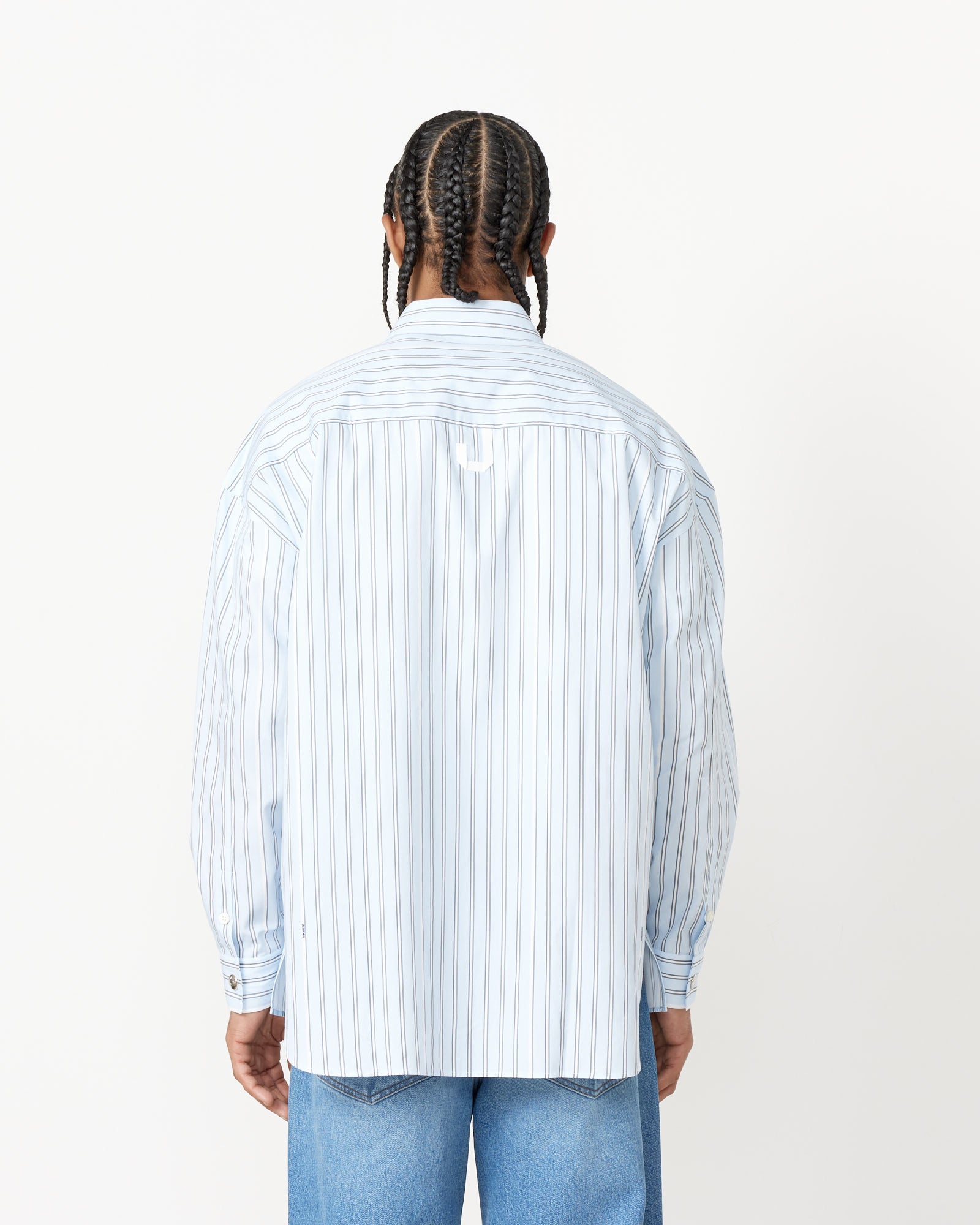 Jacquemus La Chemise Manches Longue Shirt Blue Stripe - Blue Stripe / 48 (257129)