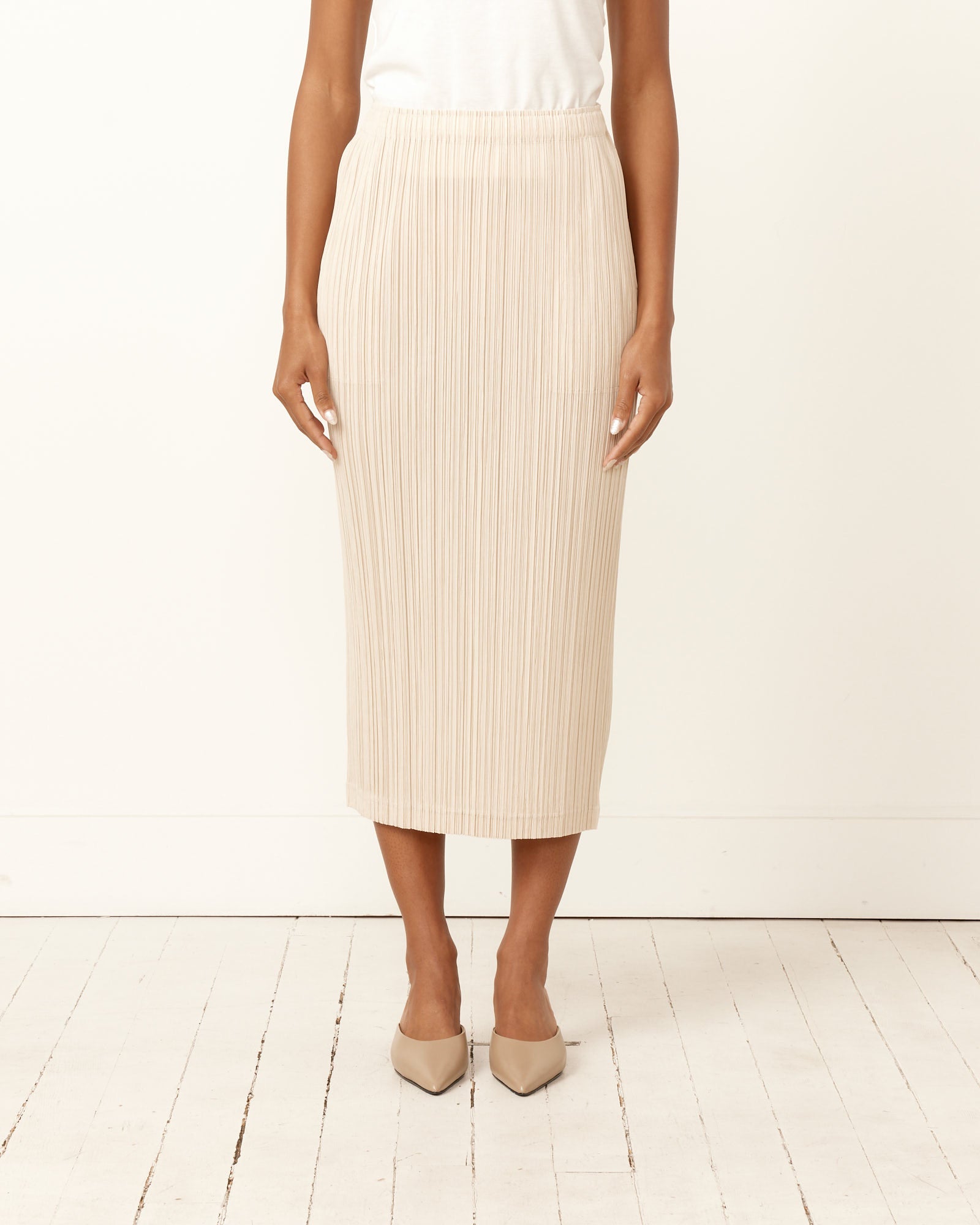 Issey Miyake Pleats Please Thicker Skirt Cream - Cream / 5 (257188)