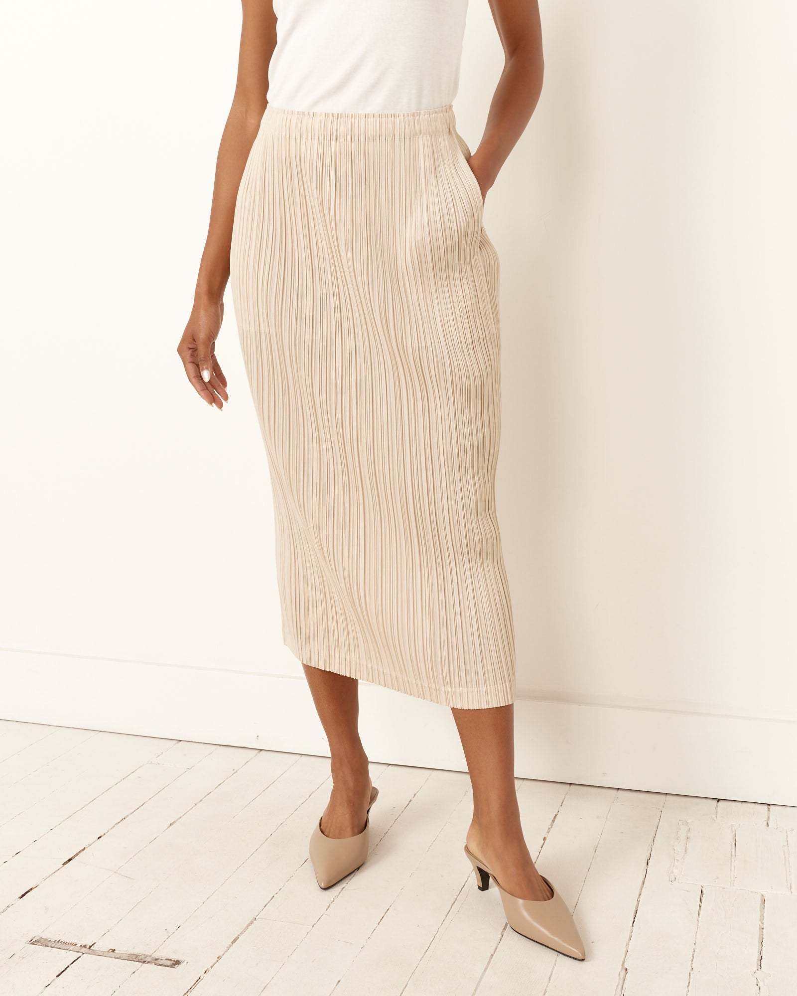 Issey Miyake Pleats Please Thicker Skirt Cream - Cream / 5 (257188)