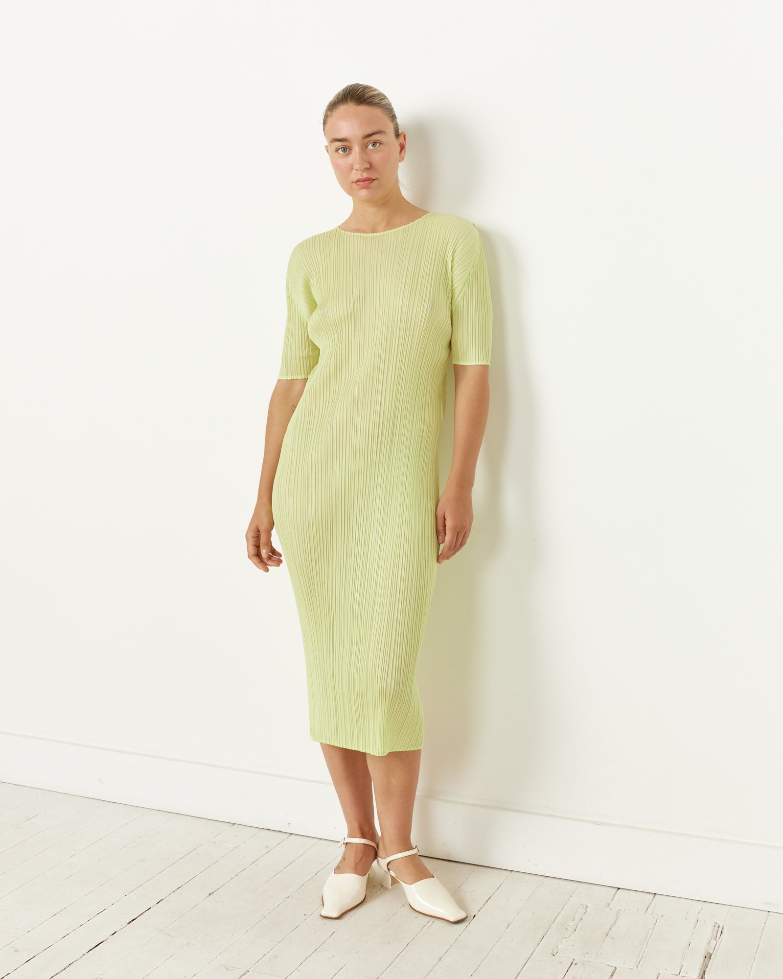 Issey Miyake Pleats Please MC May Dress Lemon Yellow - Lemon Yellow / 5 (257227)