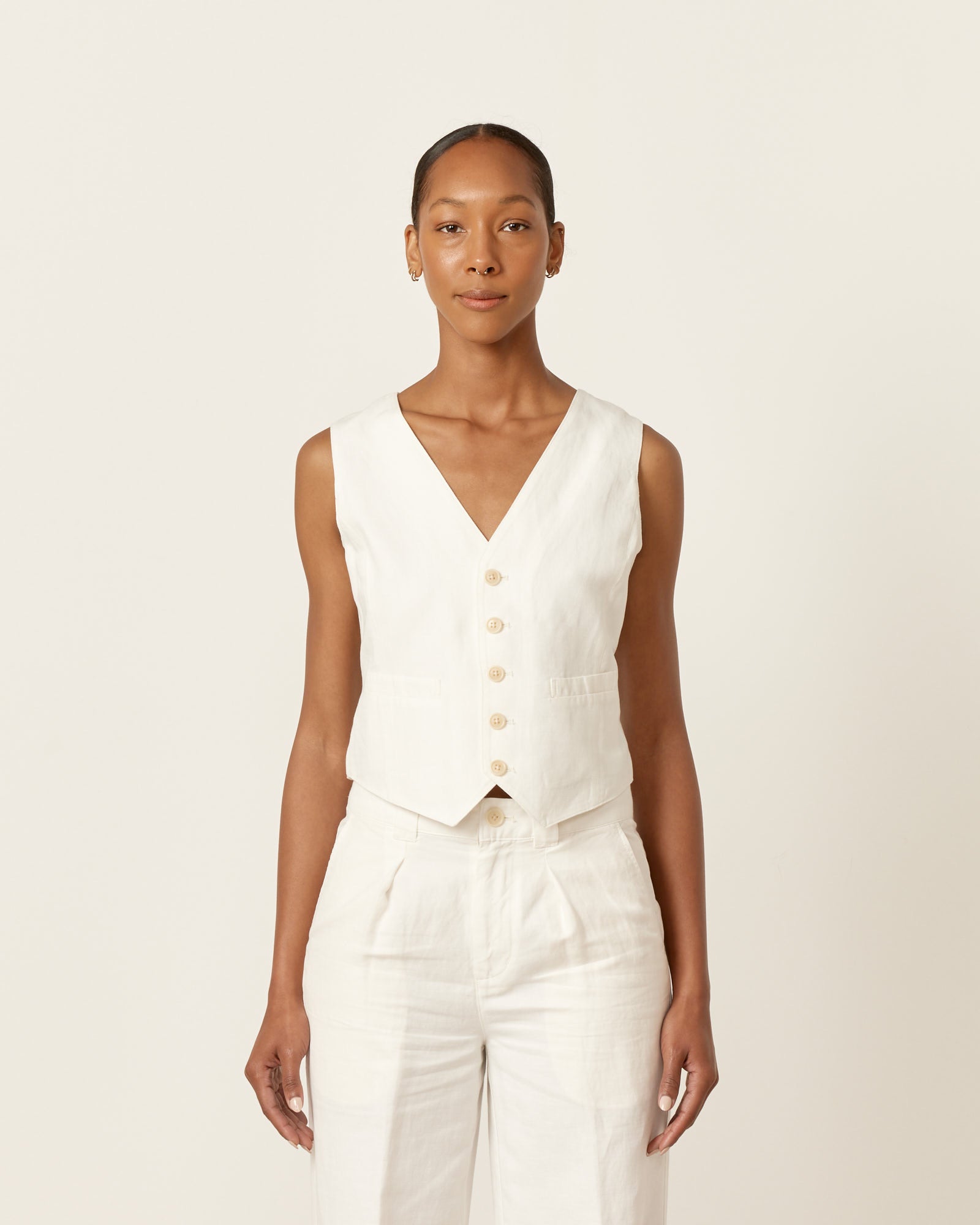 Alex Mill Kam Vest Ecru - Ecru / XS (257241)