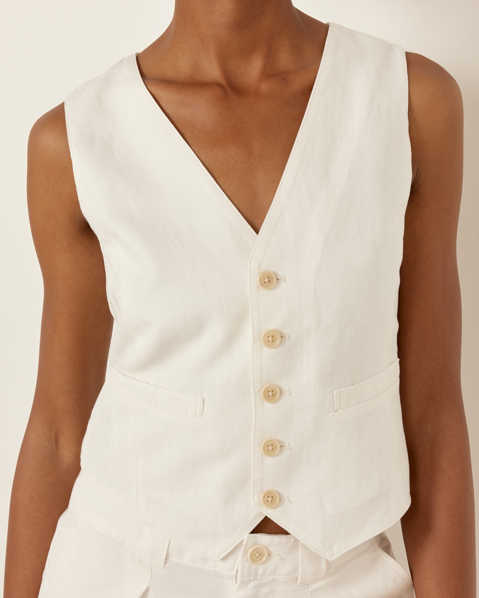 Alex Mill Kam Vest Ecru - Ecru / XS (257241)