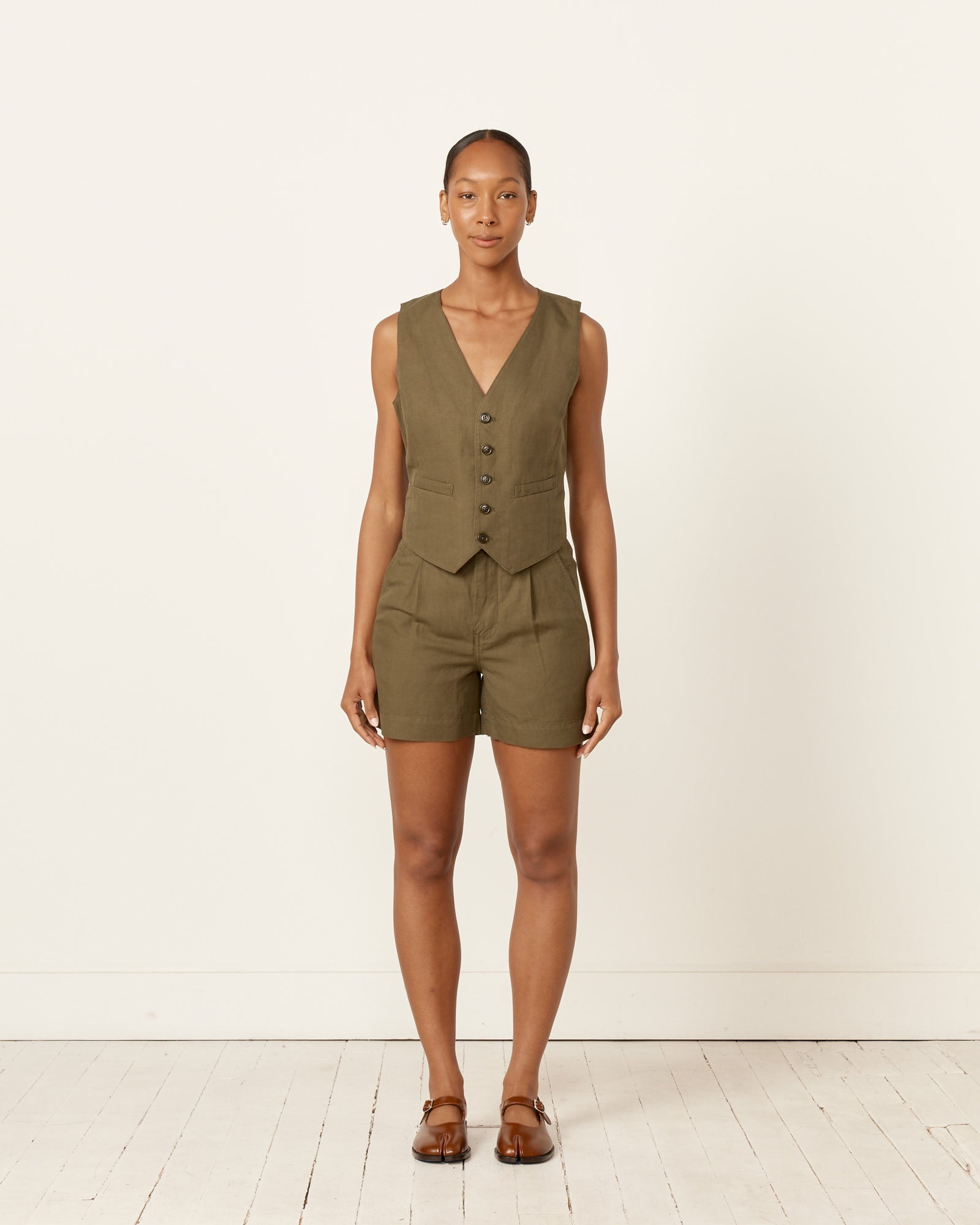 Alex Mill Kam Vest Puglia Olive - Puglia Olive / S (257246)