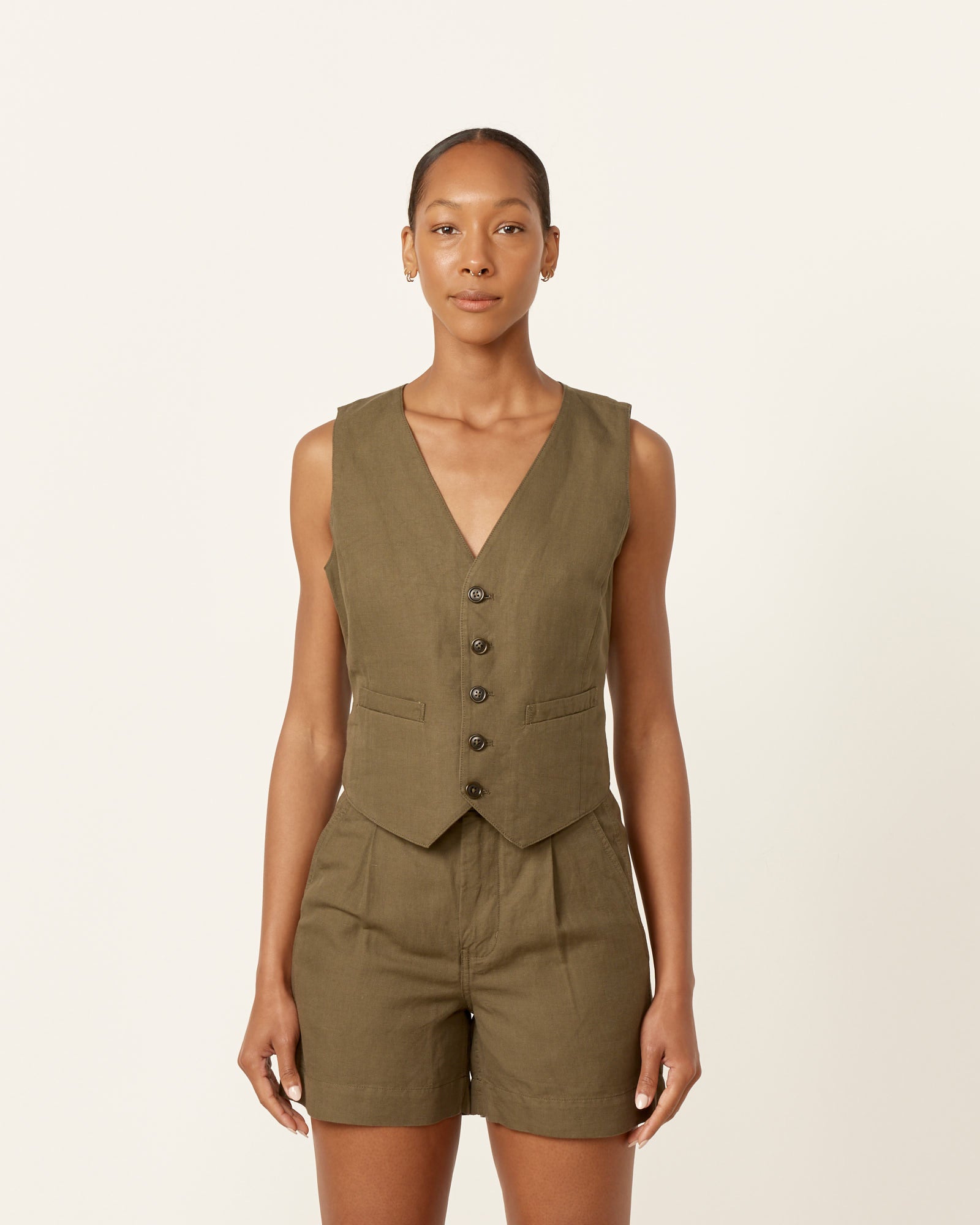 Alex Mill Kam Vest Puglia Olive - Puglia Olive / S (257246)