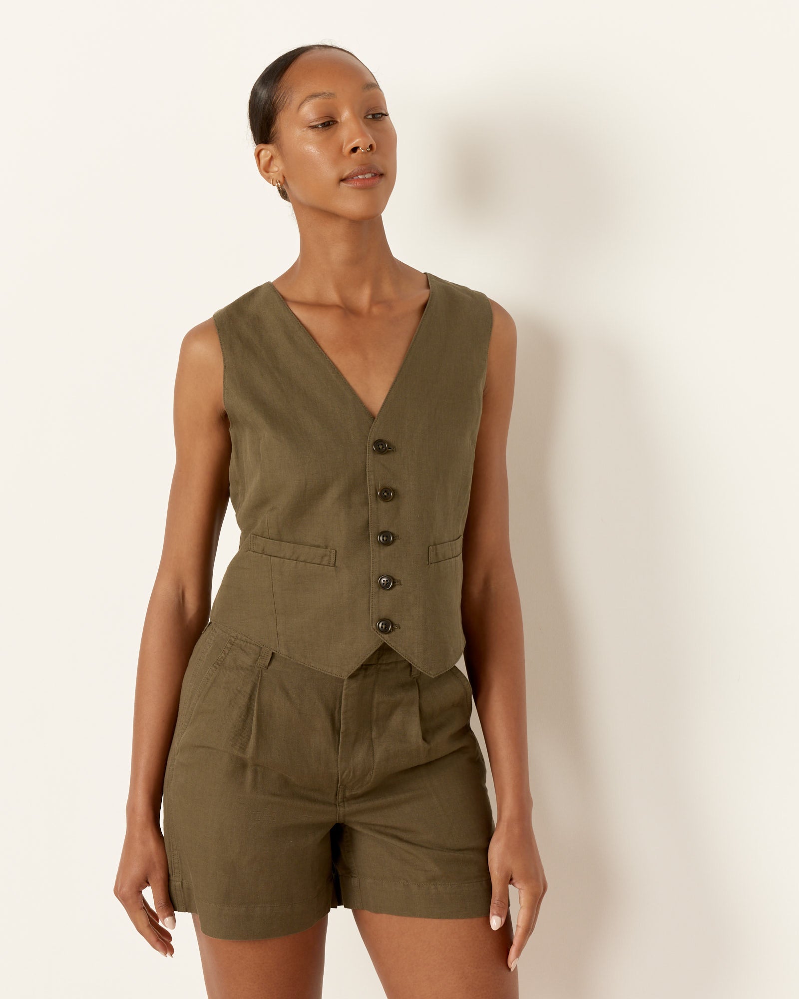 Alex Mill Kam Vest Puglia Olive - Puglia Olive / S (257246)