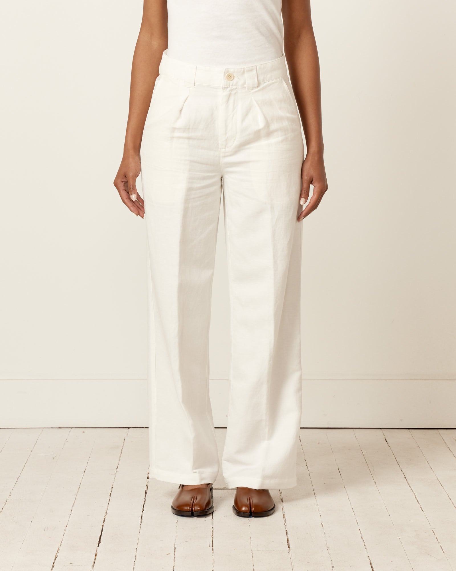 Alex Mill Madeline Pleat Trouser Ecru - Ecru / 0 (257249)