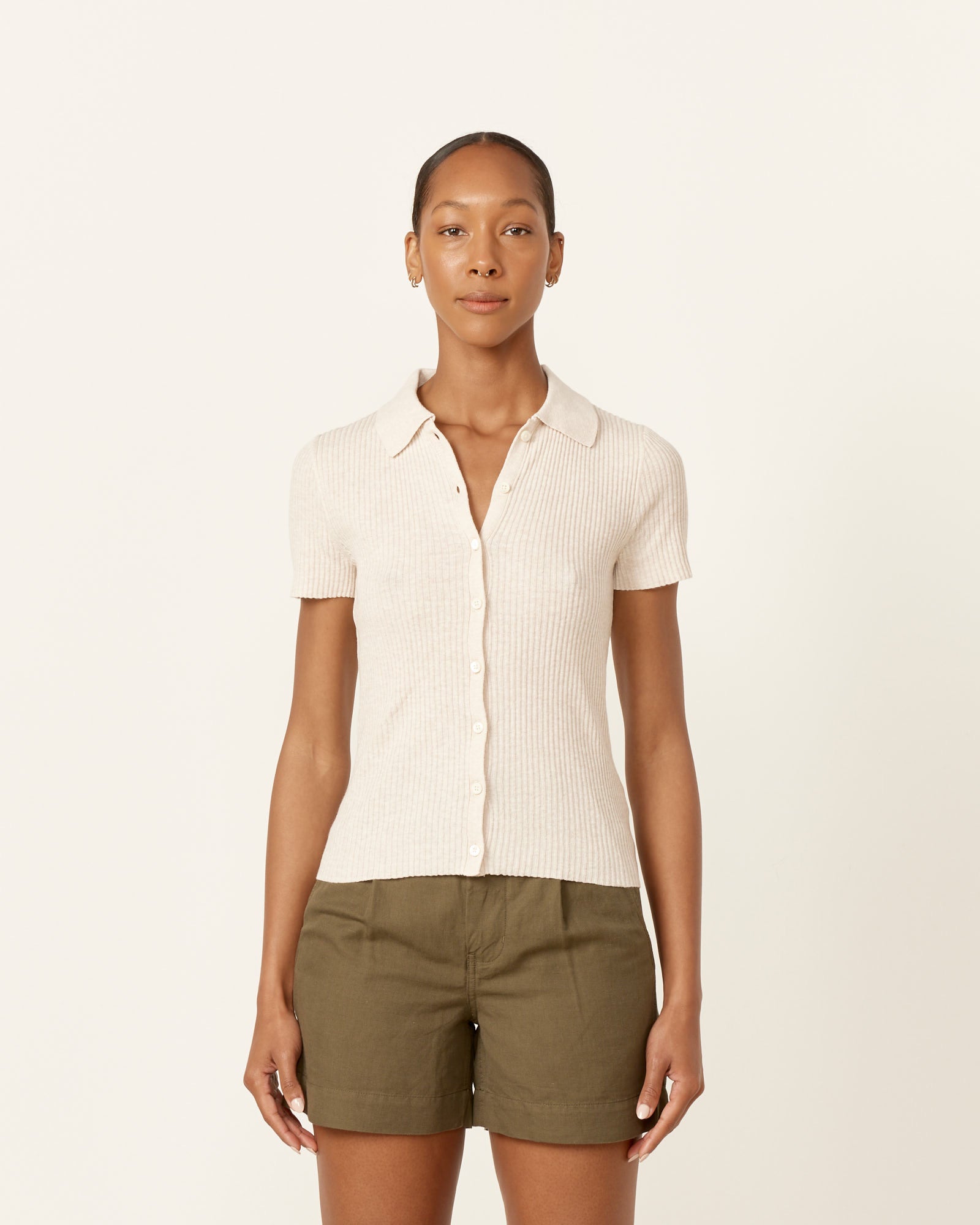 Alex Mill Suzanne S/S Polo Ivory - Ivory / XS (257258)