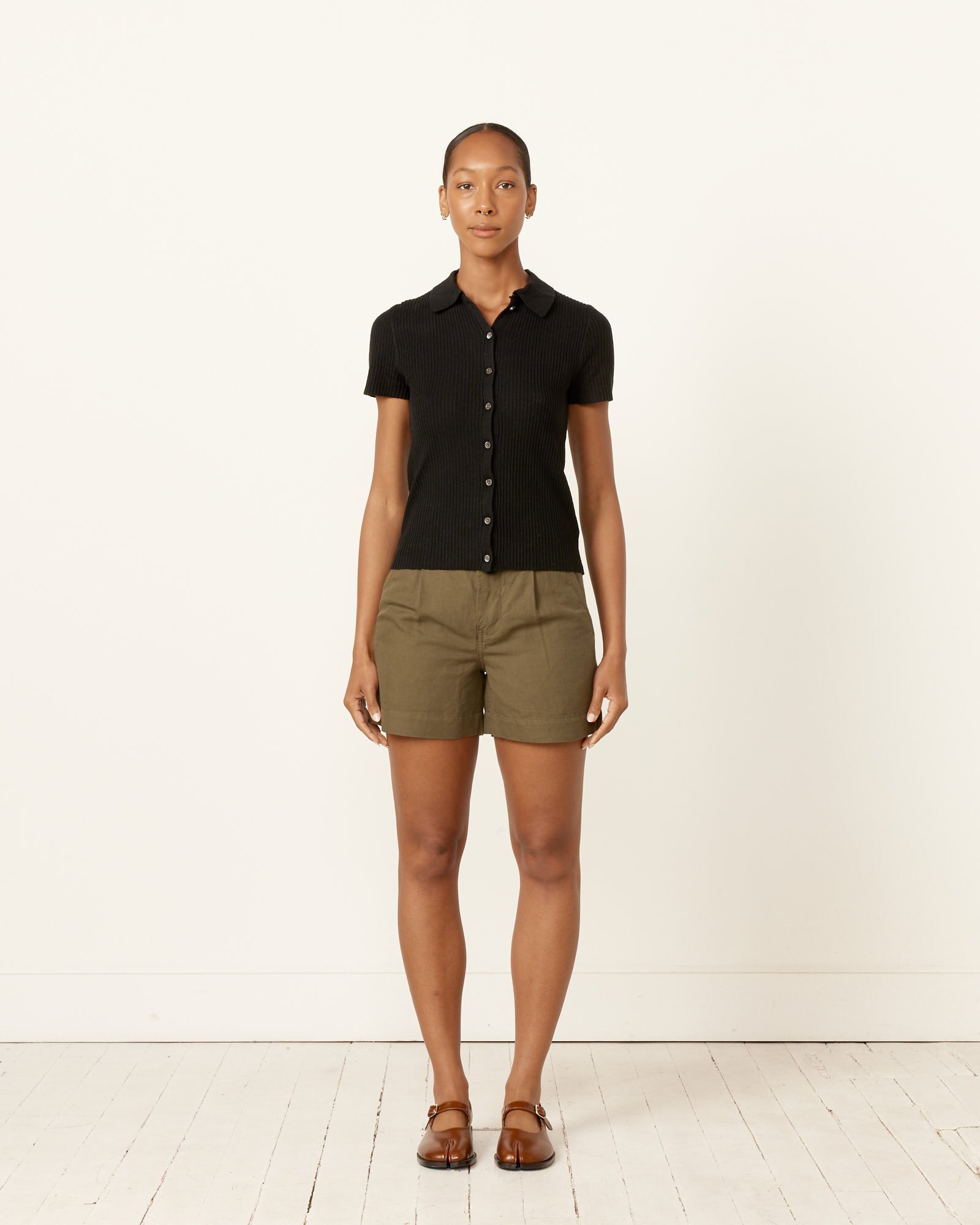 Alex Mill Suzanne S/S Polo Black - Black / XS (257262)