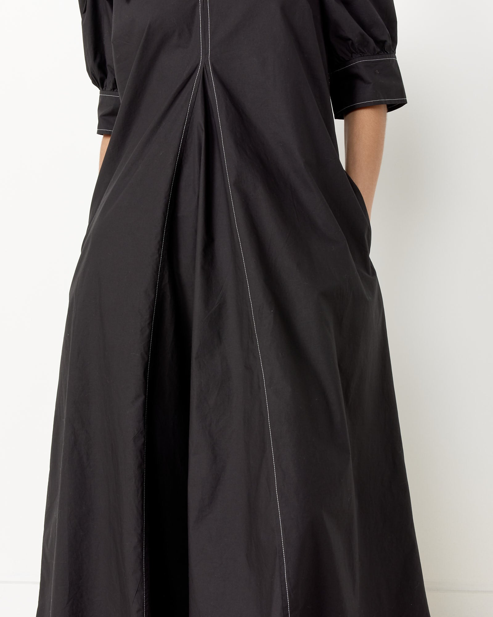 Ganni V-Neck Maxi Dress Black - Black / 34 (257367)