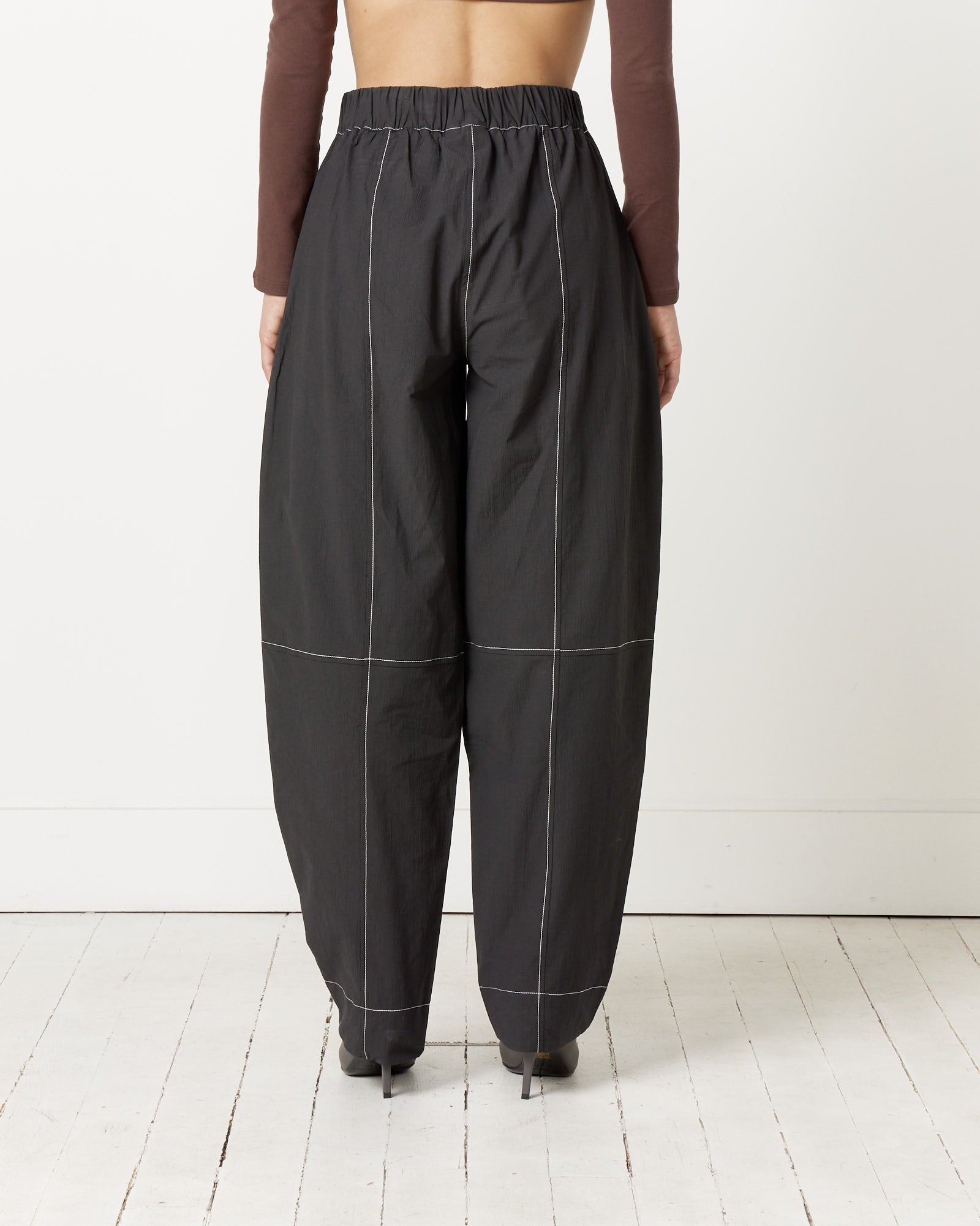 Ganni Elasticated Curve Pant Black - Black / 34 (257371)