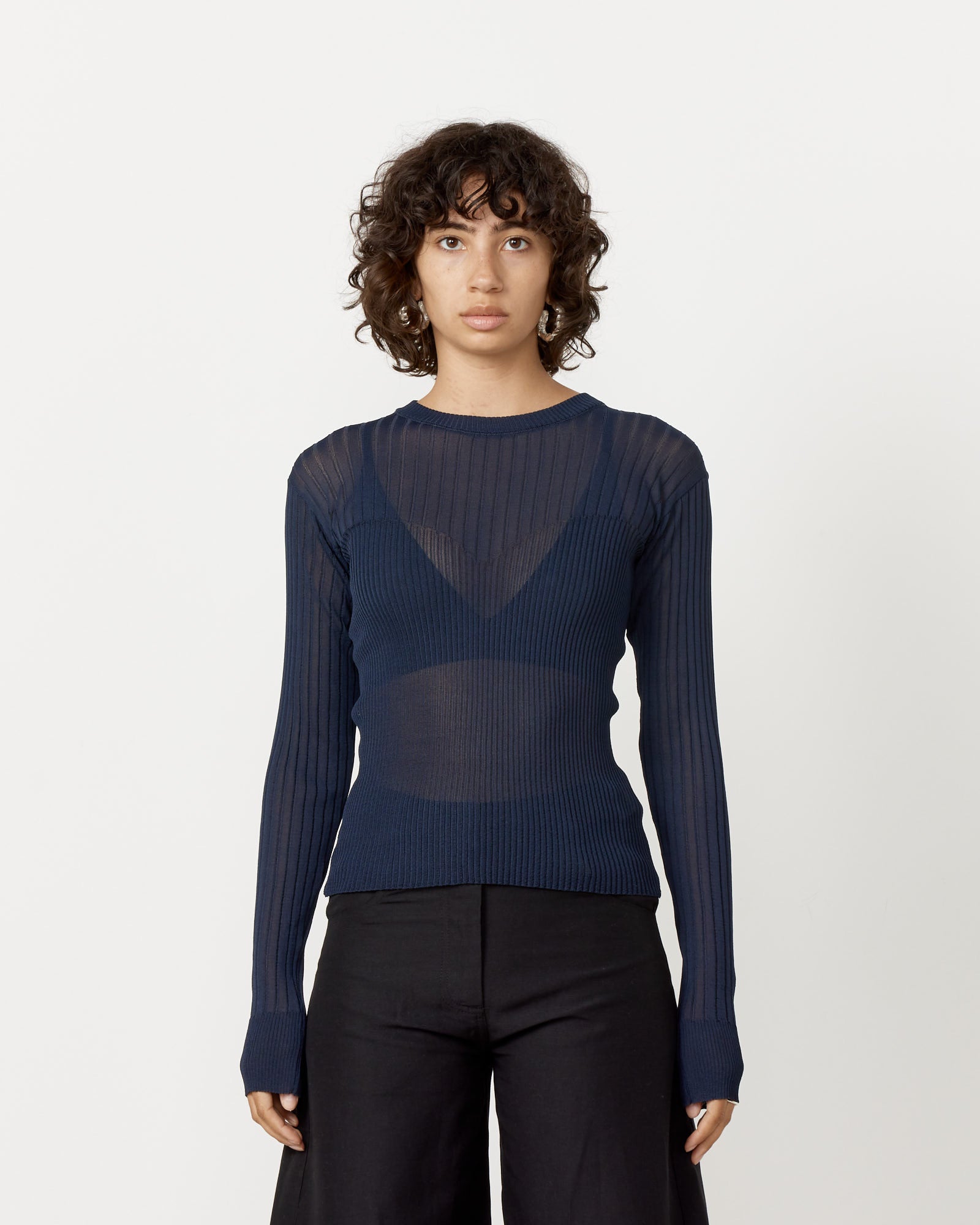 Henrik Vibskov Bell Knit Blouse Navy - Navy / XS (257441)