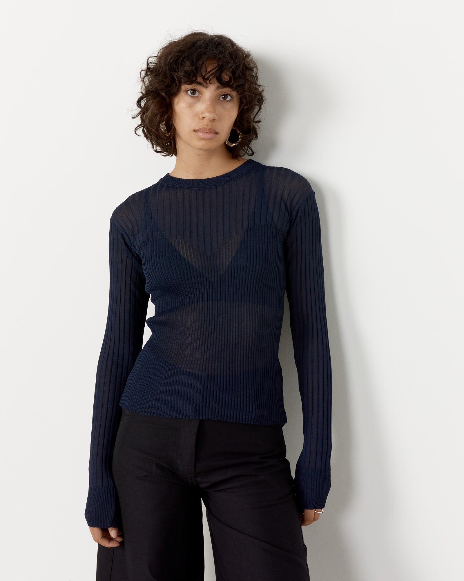 Henrik Vibskov Bell Knit Blouse Navy - Navy / XS (257441)