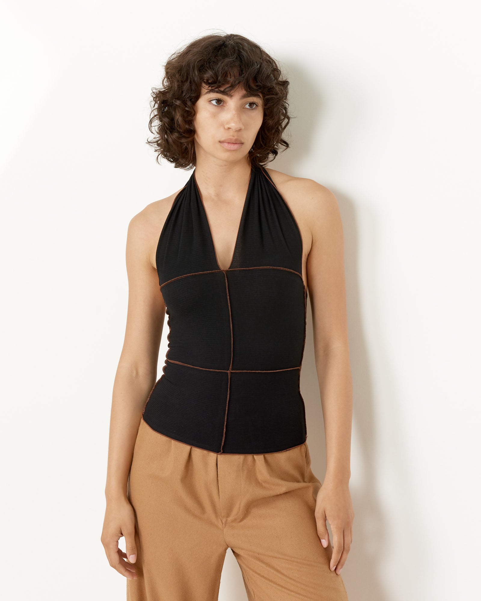 Baserange Cinder Halter Top Black - Black / S (257503)