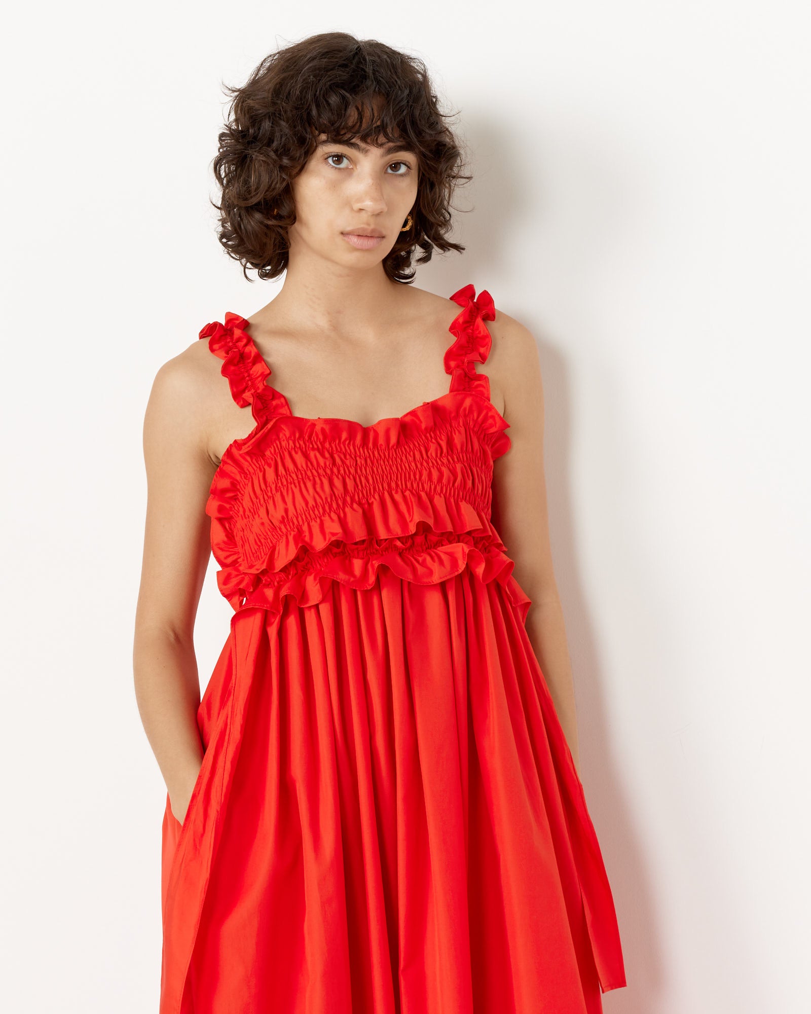 Cecilie Bahnsen Giovanna Dress Poppy Red - Poppy Red / 8 (257575)