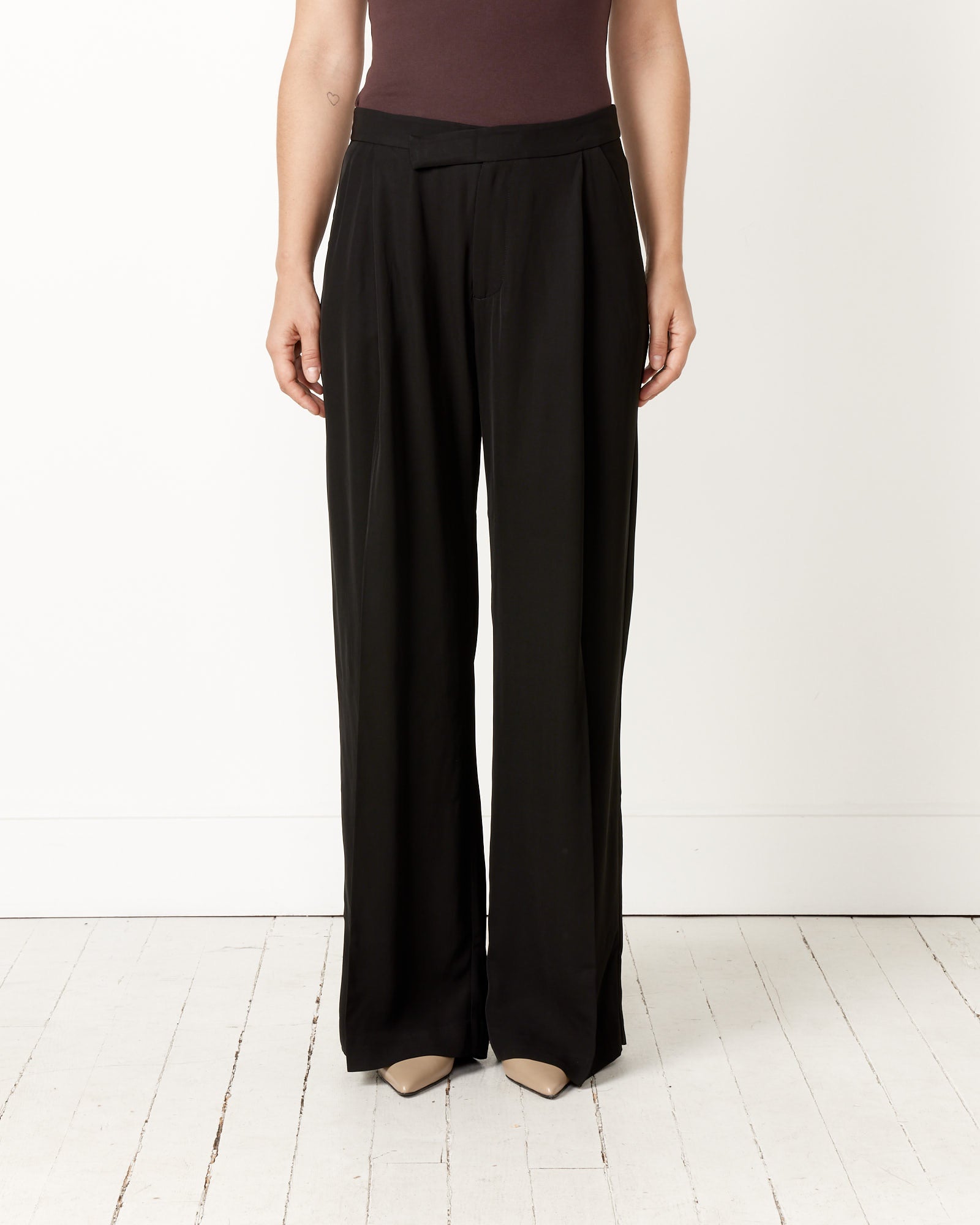 St. Agni Overlap Waist Trousers - Black / S (257612)