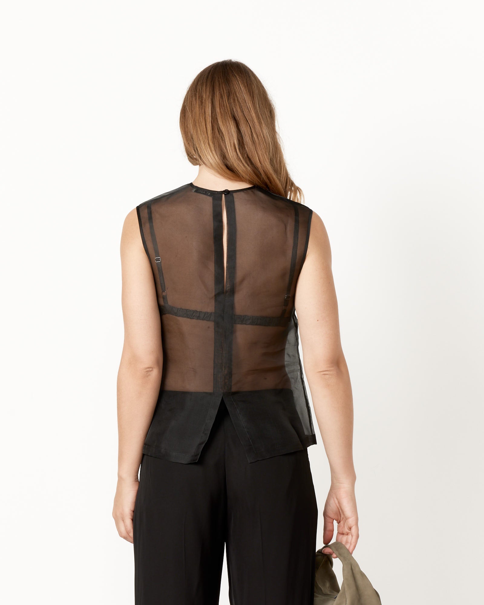 St. Agni Sheer Organza Top - Black / S (257618)