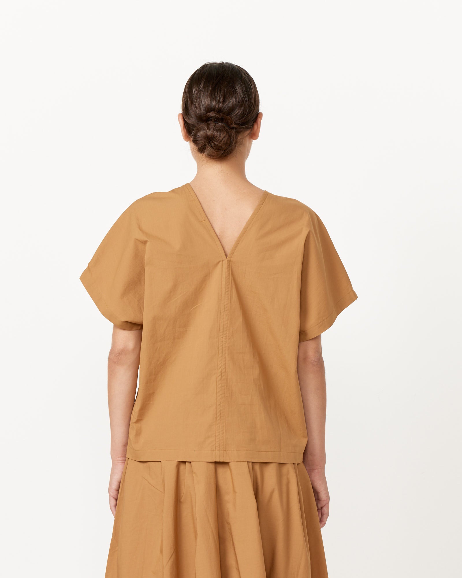 Black Crane V Neck Top Camel - Camel / XS (257765)