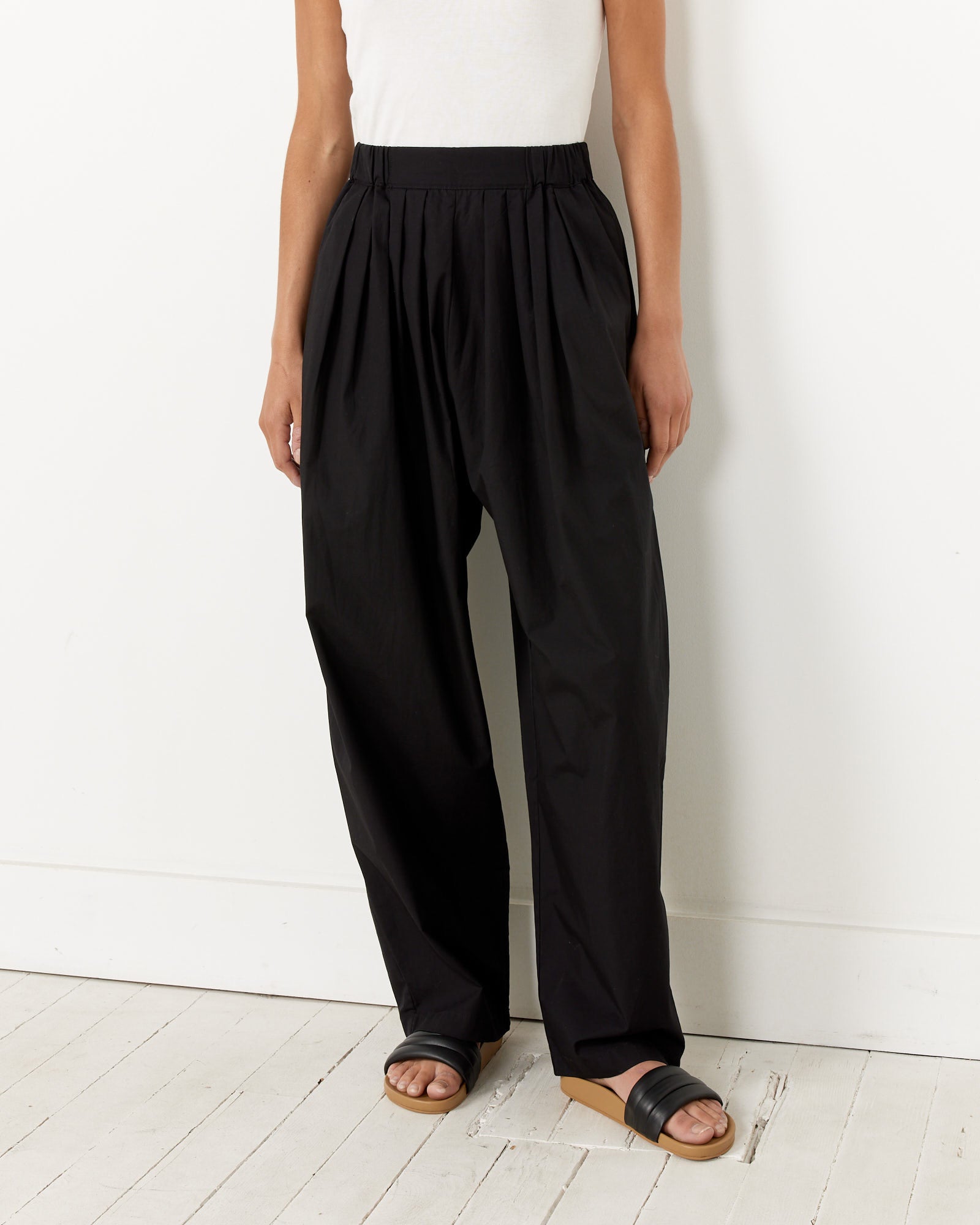 Black Crane Straight Draped Pants Black - Black / XS (257773)