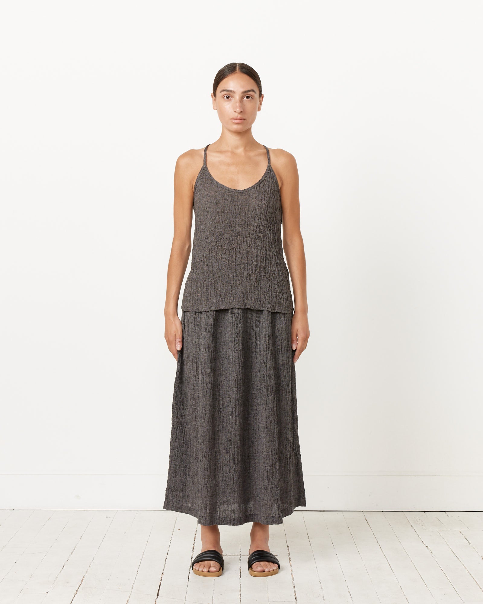 Black Crane Textured Camisole Grey Navy - Grey Navy / XS (257785)