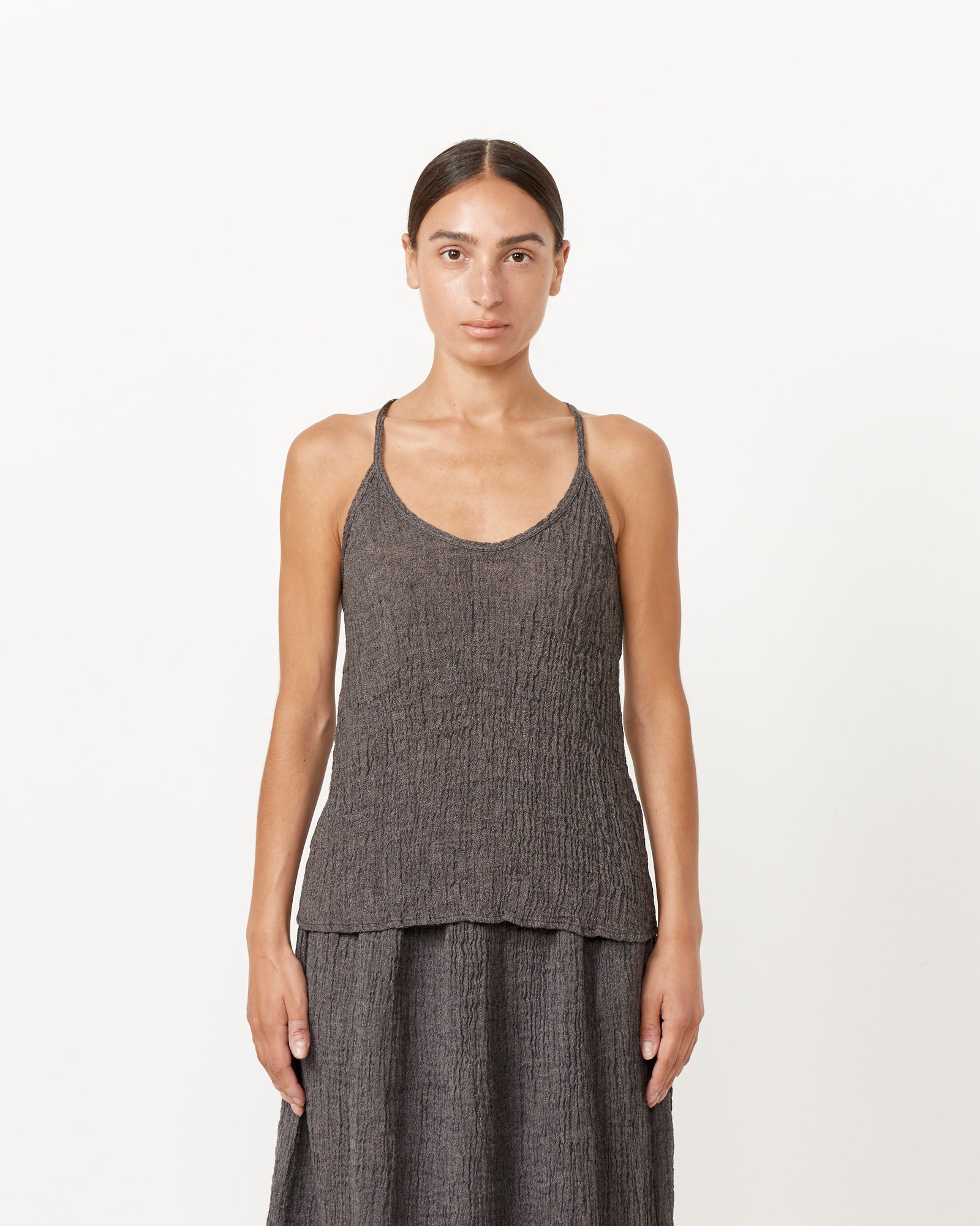 Black Crane Textured Camisole Grey Navy - Grey Navy / XS (257785)