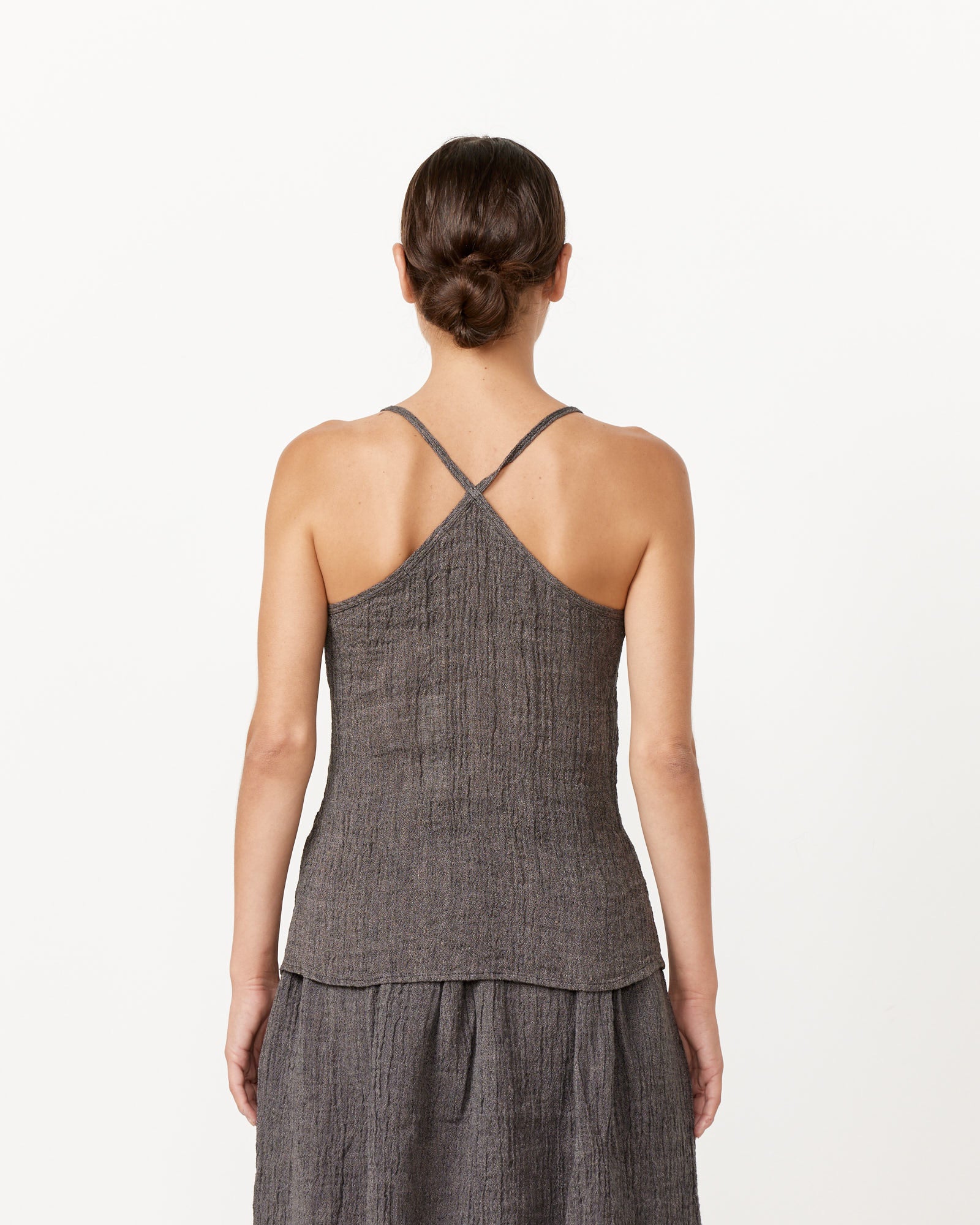 Black Crane Textured Camisole Grey Navy - Grey Navy / XS (257785)