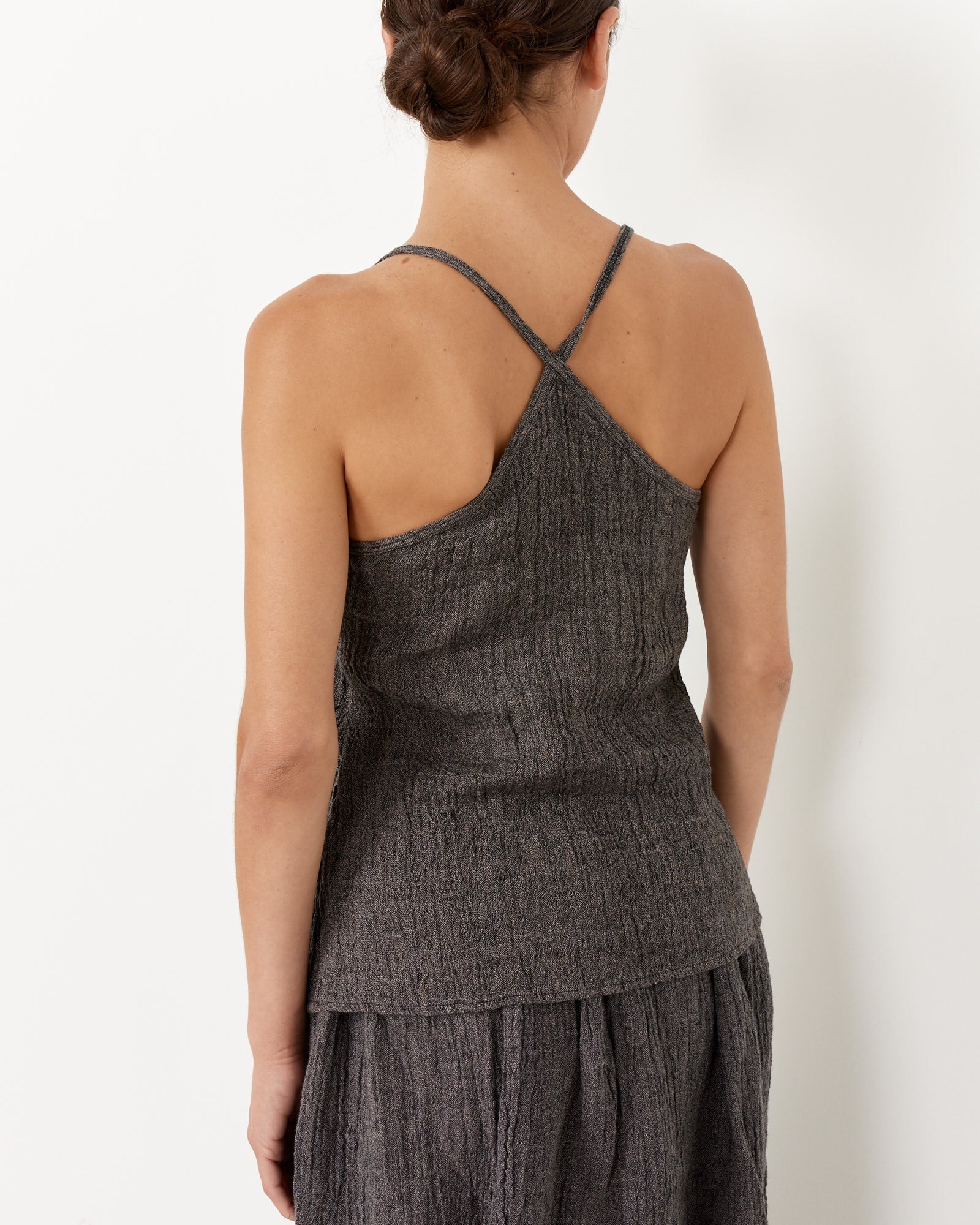 Black Crane Textured Camisole Grey Navy - Grey Navy / XS (257785)