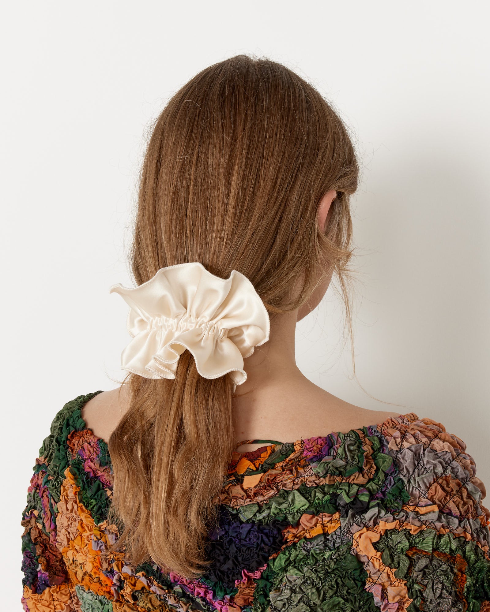 Double Frill Scrunchie - Ivory / OS (257828)