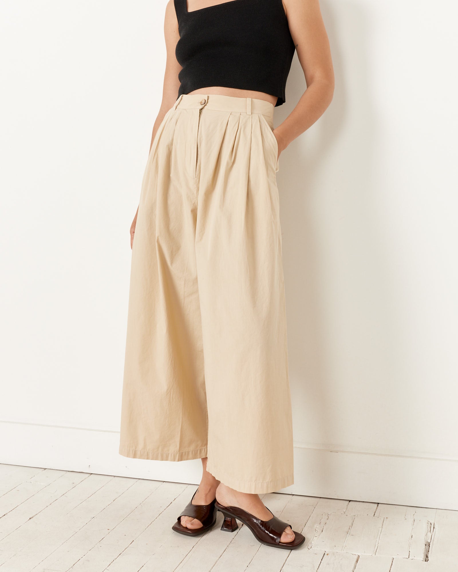 Shaina Mote Volume Trousers Beige - Beige / 4 (257867)